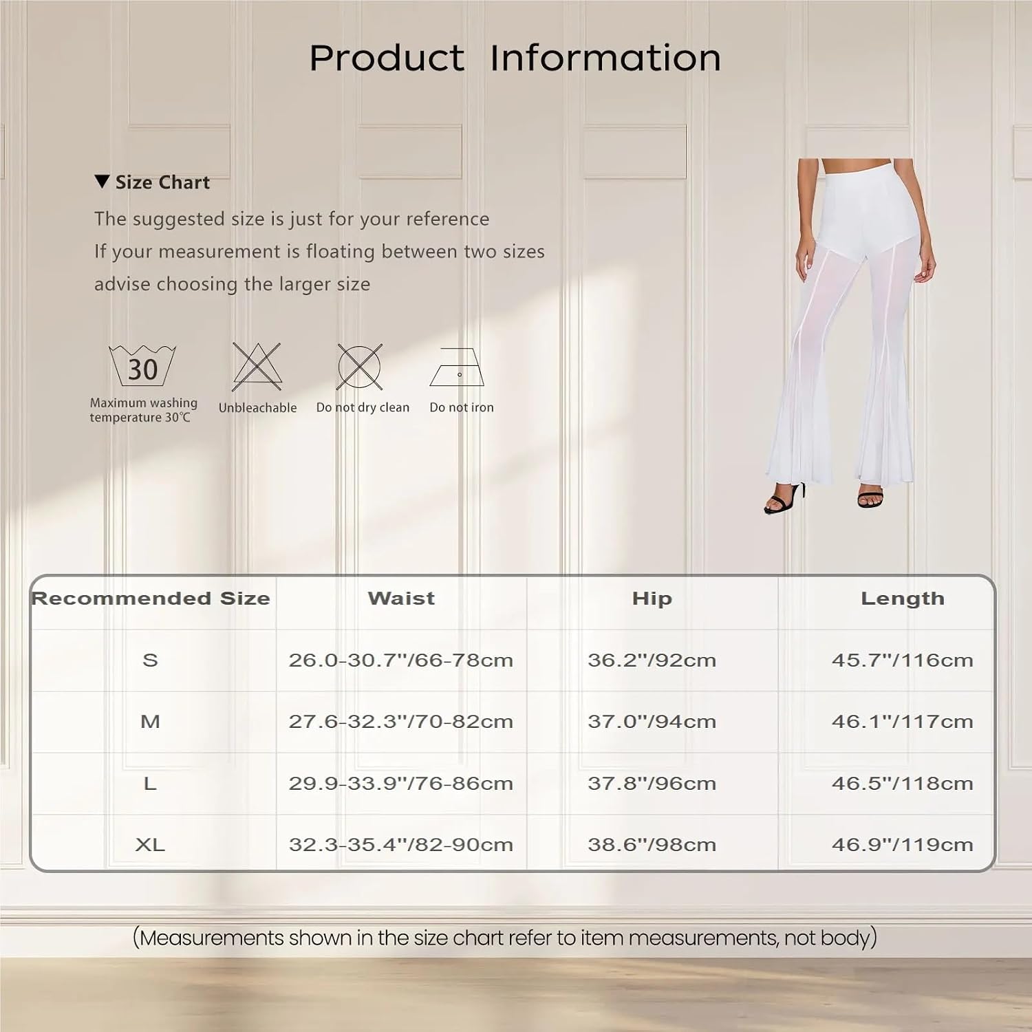 Women Fashion Sheer Mesh Flared Pants Stretchy Yoga Sport High Waist Bell Bottom Trousers for Party Club Raves Dance
