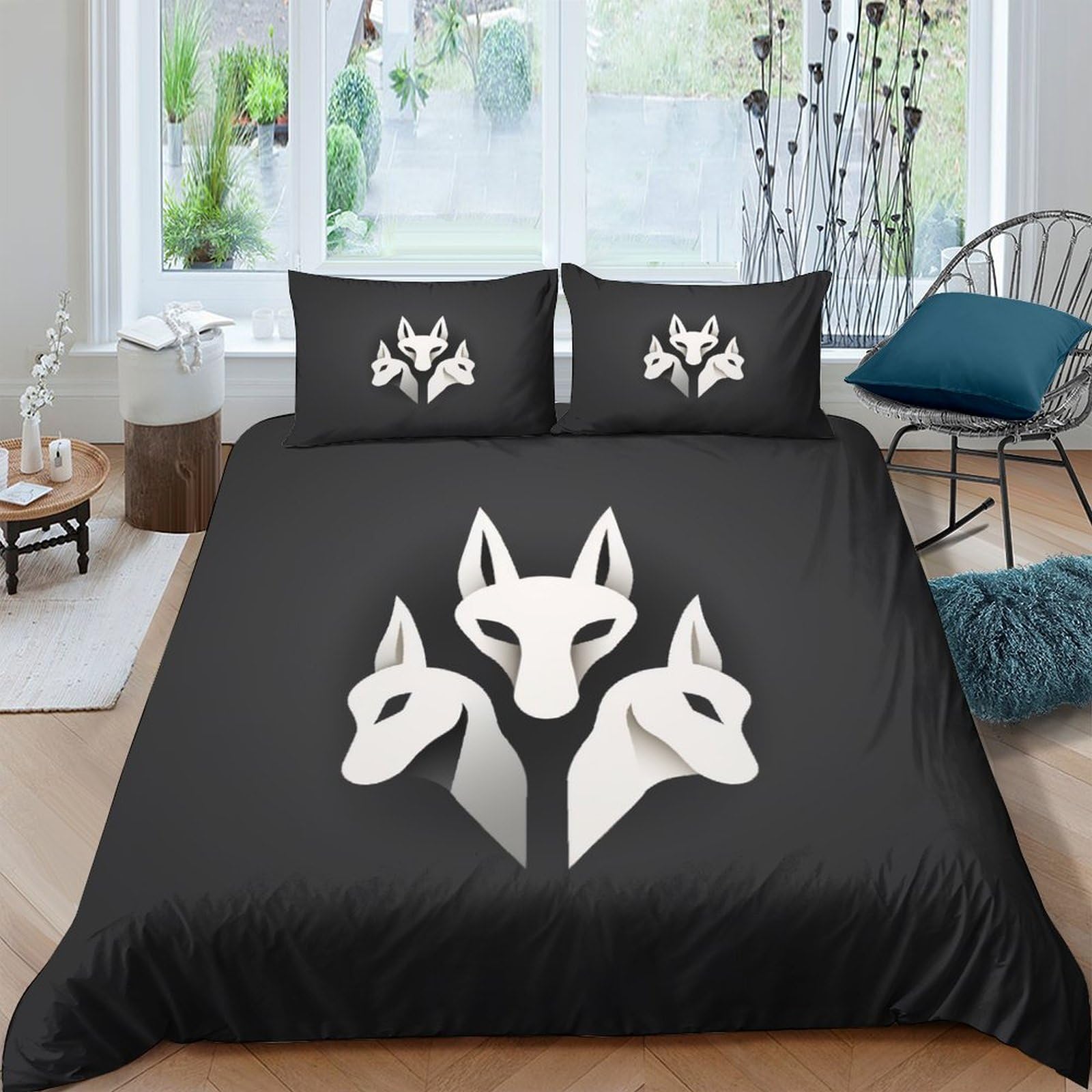 Housse de couette hôtelière 200x200 bicolore en microfibre douce