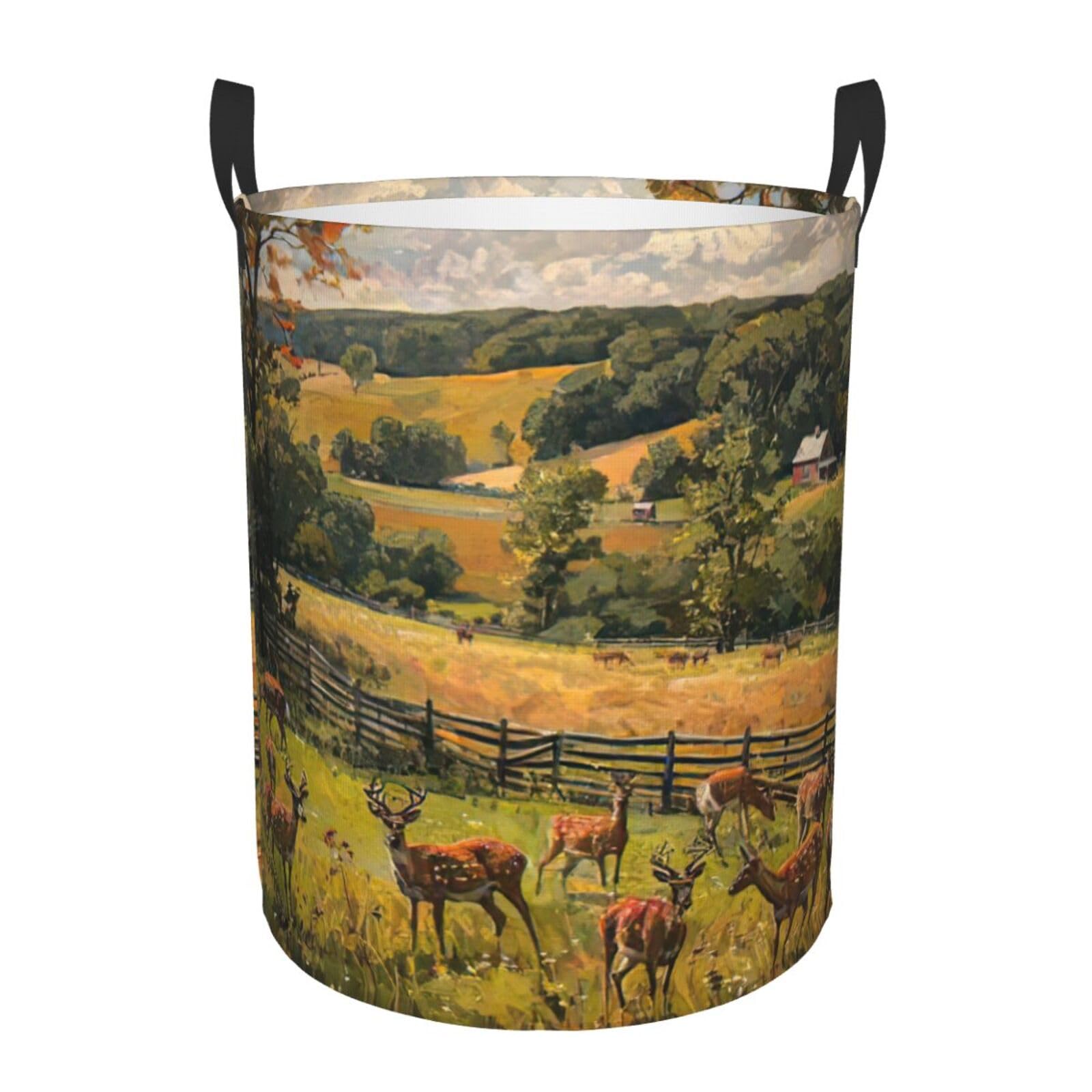 Panier à linge haut cerf pour ranger les couvertures et éliminer le désordre
