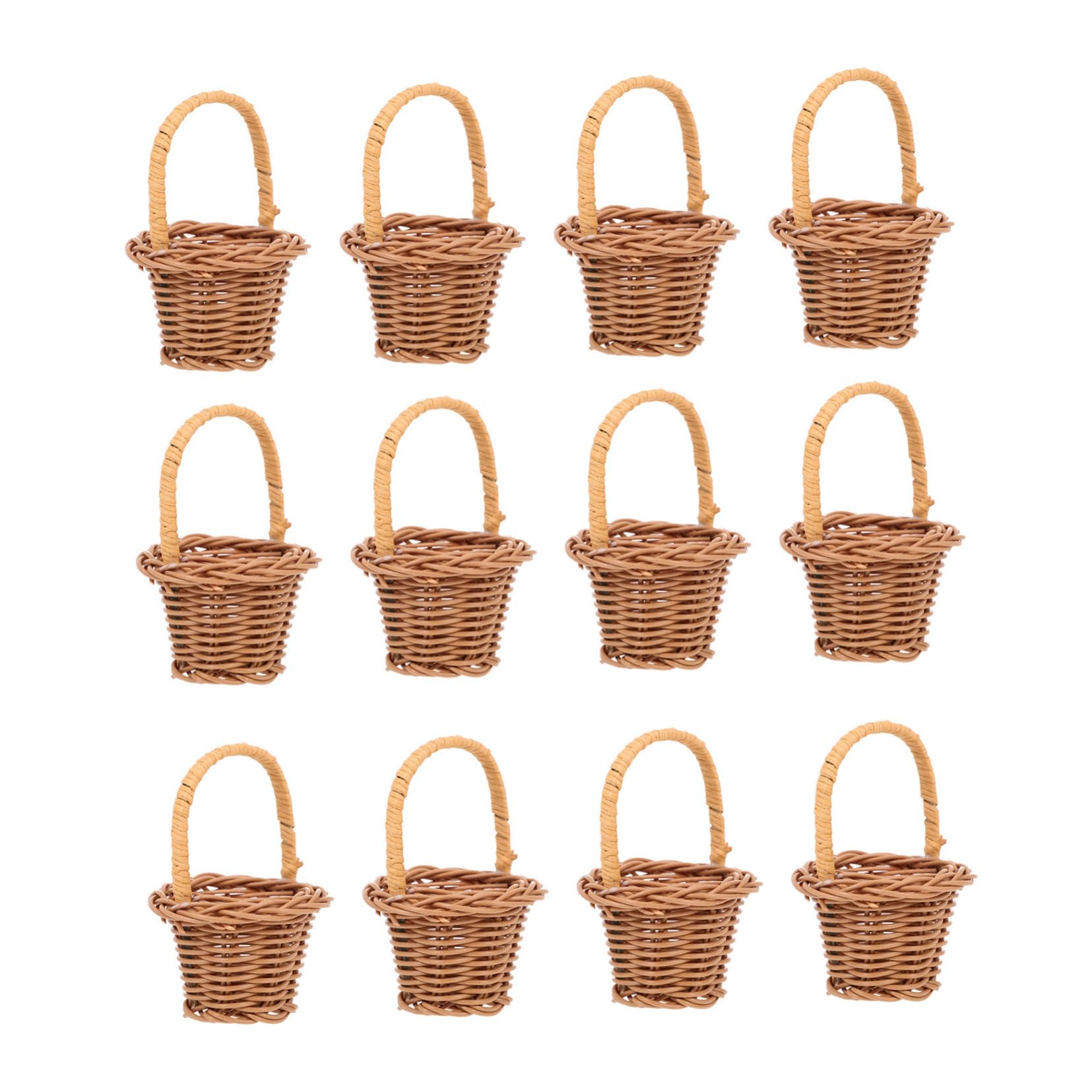 LABRIMP 32piezas Cesta De Flores Tejida De Cesta Para Almacenamiento De Flores Capazo De Rattan Natural Para Decoración De Especiales Para Boda y Pascua