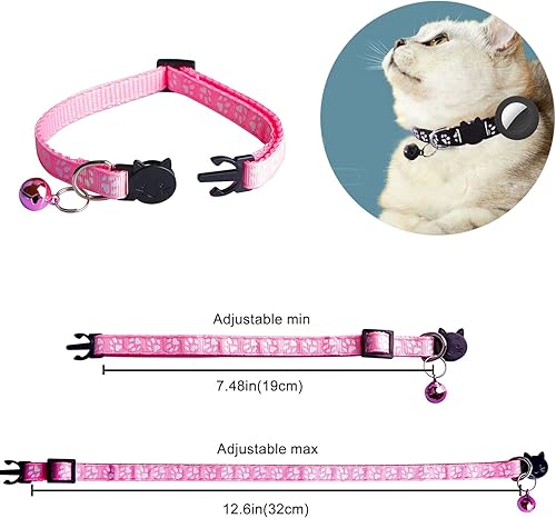 Miniatura 9 de Flymind Collares para cachorros, 19 collares de identificación para cachorros con campana ajustable de 19 a 12.6in, collares de identificación de