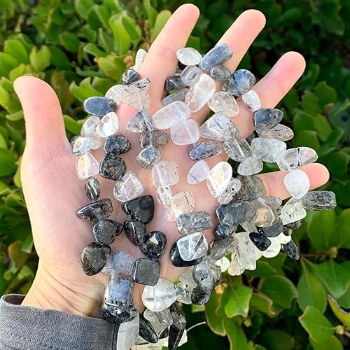 Miniatura 4 de Adabele - 1 hebra de piedra preciosa curativa de cuarzo negro natural rutilado forma lágrima Briolette de 0.394-0.787 in, cuentas colgantes de 15