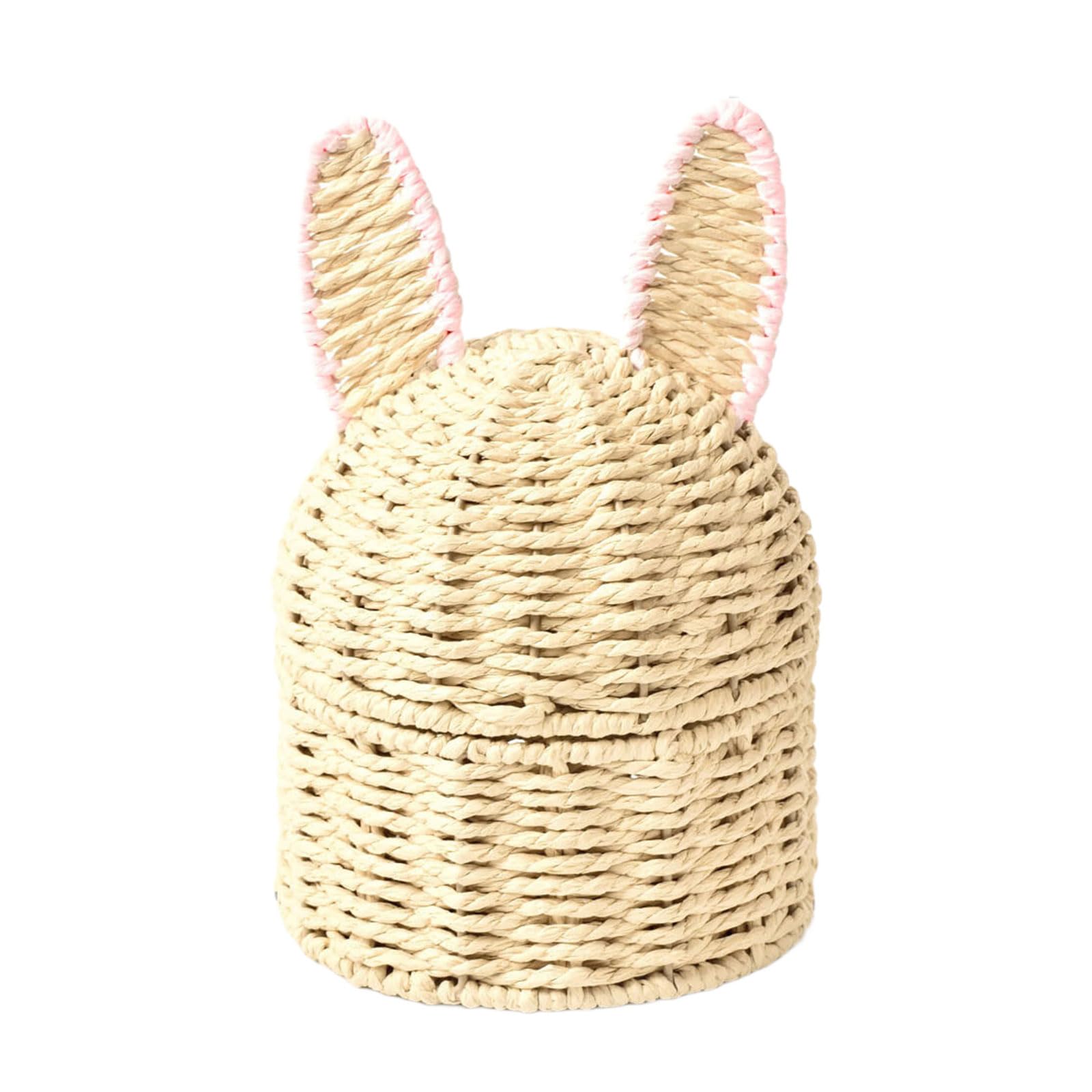 Multipurpose Handwoven Basket Featuring Rabbits Ears for Festival Use and Daily Organization Natural Basket