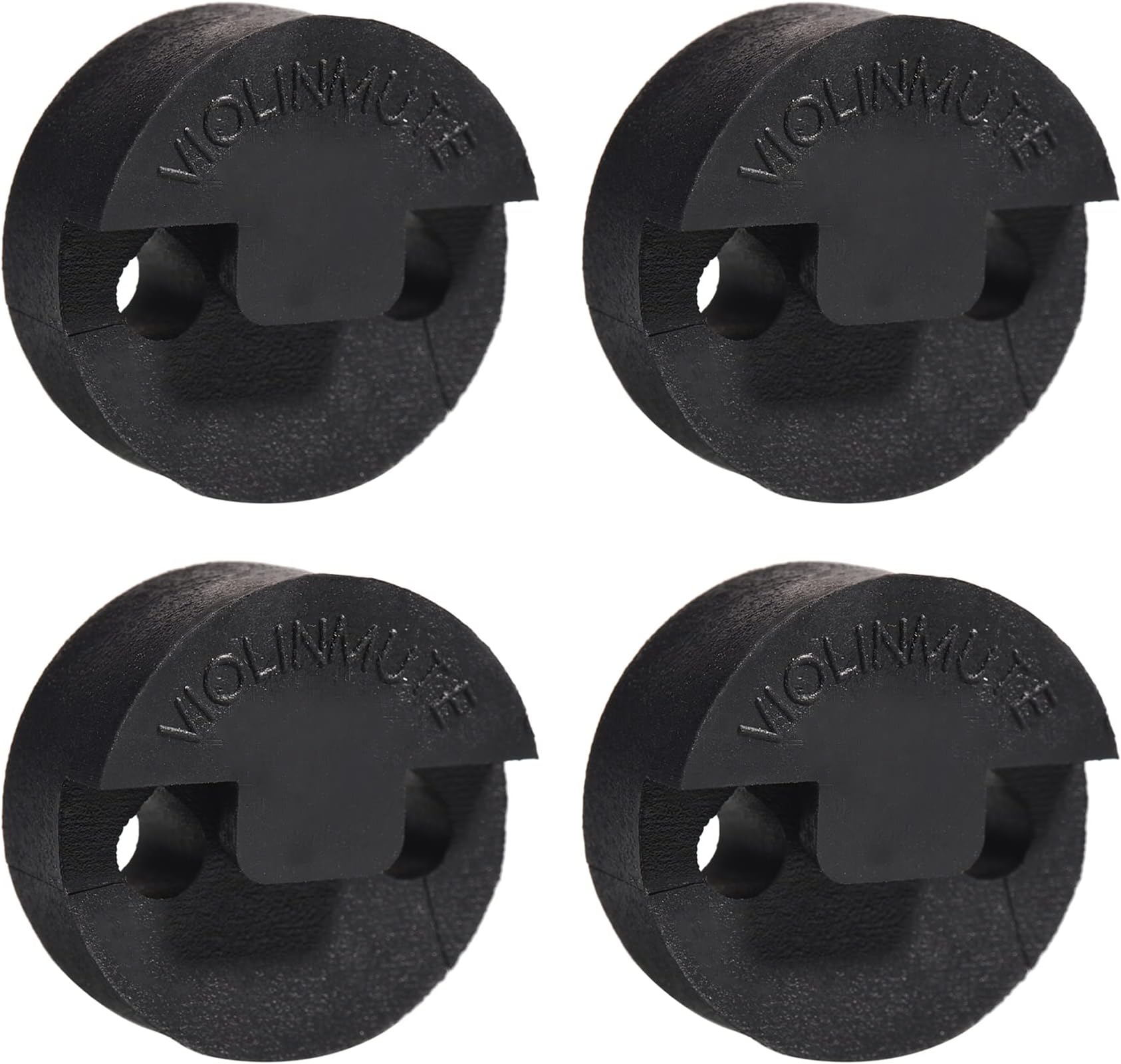 4 Pack Violin Mute Small Viola Mute, Practice Mute Silencer, Round Tourte Style, Black Rubber