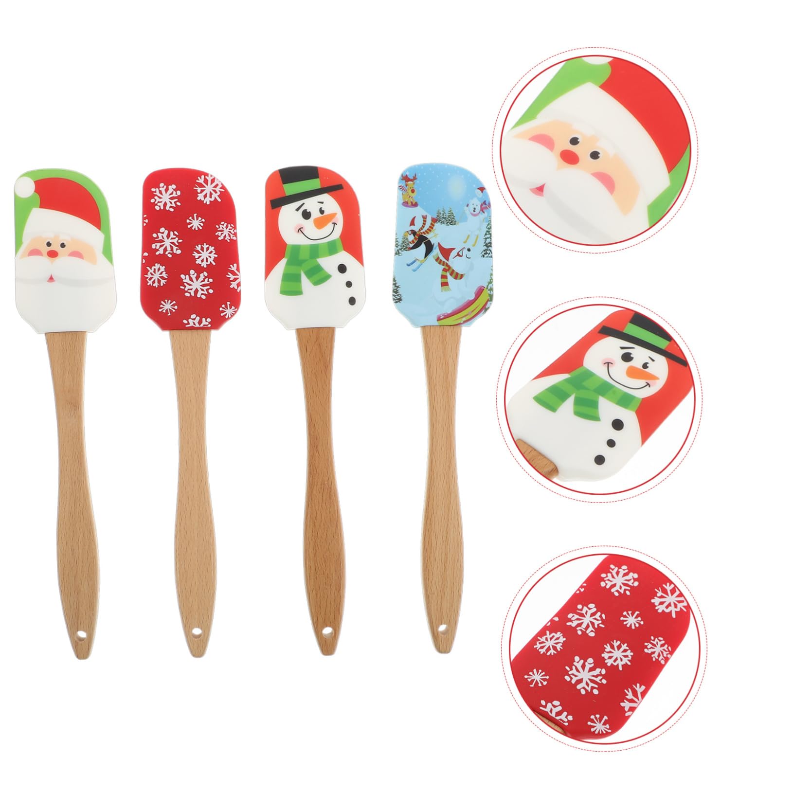 GLEAVI 4pezzi Spatola in Silicone per Torta Raschietto per Crema Manico Strumento da Cucina per Cottura Spatola per Uso in Cucina Utensile per Forno