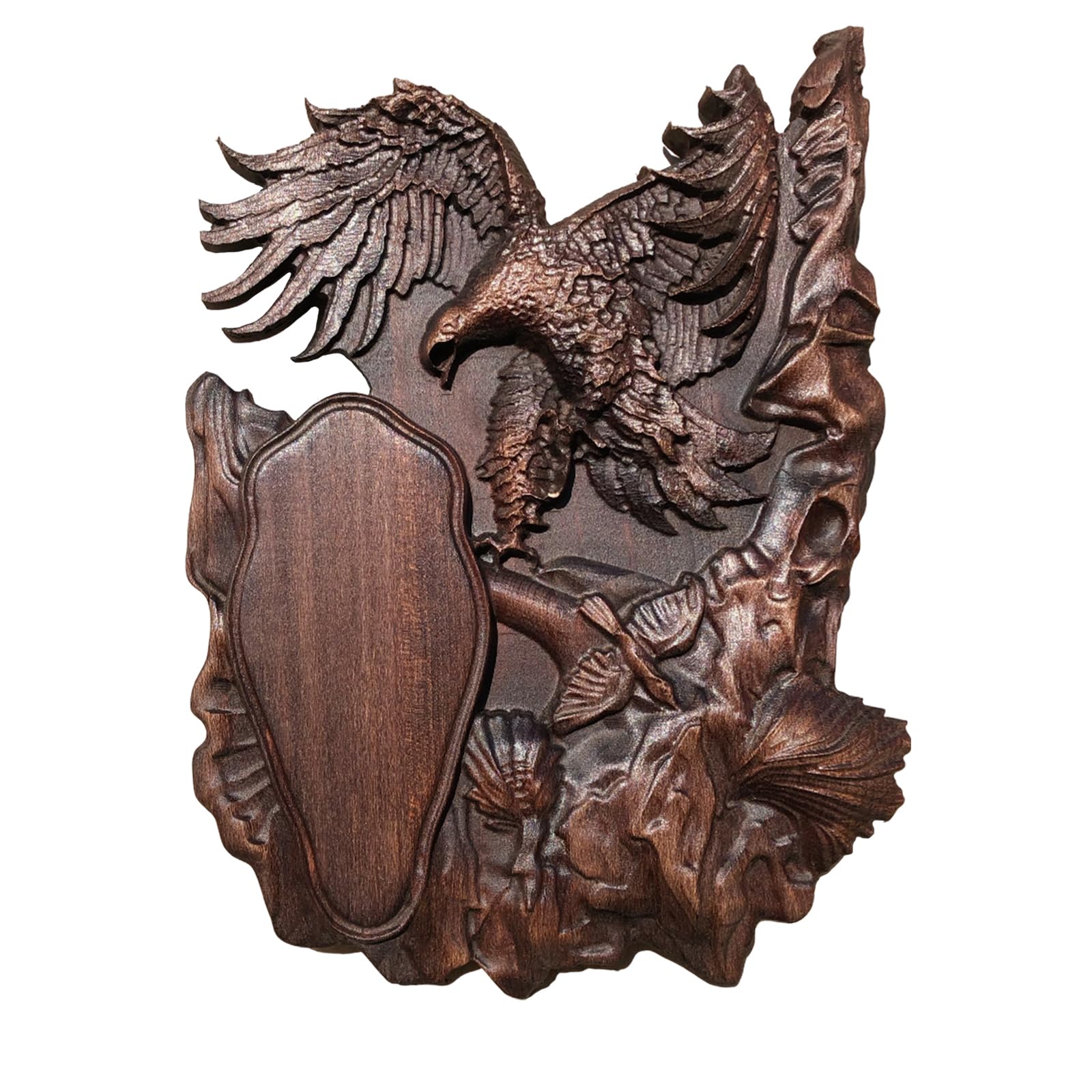 Trophy Shield - Tabla de madera de haya maciza para trofeos de caza, cuernos como jabalí, ciervo, cabras (KO) (palisandro)