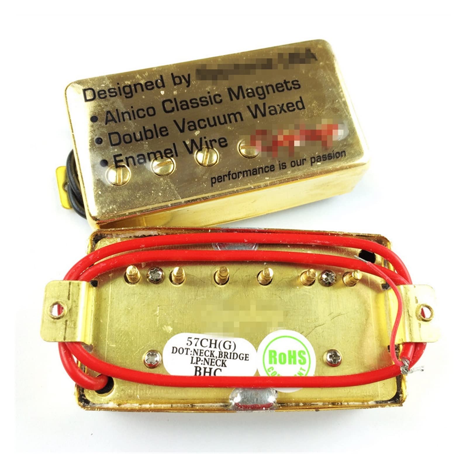 1 Zestaw Gitary Elektrycznej Alnico Humbucker Pickups Przetworniki(GD with yellow frame)