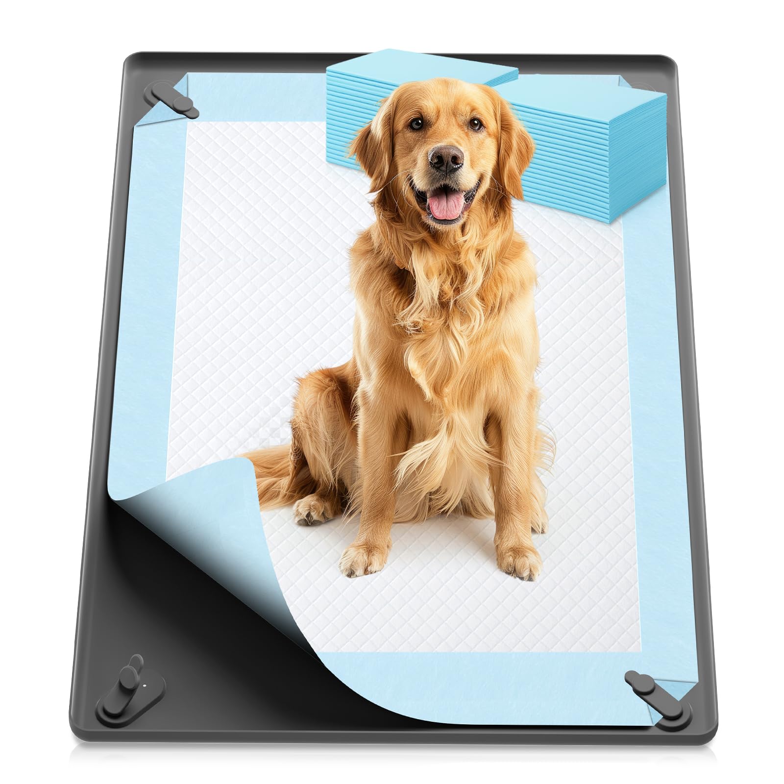 Grandi tappetini PIPI per cani 64 x 92 cm, 40 cuscinetti per allenamento per cani con tappetino in silicone antiscivolo, a 5 strati, ad asciugatura rapida