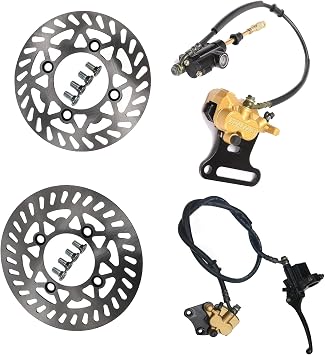 Ultimate Front & Rear Hydraulic Brake Kit with Rotors | Complete Braking System for 70cc-150cc Dirt Bikes | Fits SSR, Apollo, RFZ 12mm Rear Axle