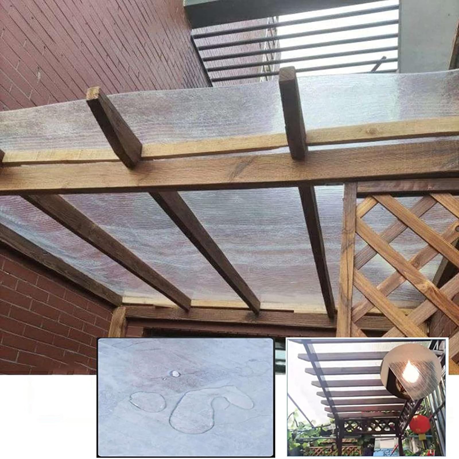 Panel de techo de policarbonato transparente para toldo al aire libre, aislado y flexible, 0,5 x 3 m