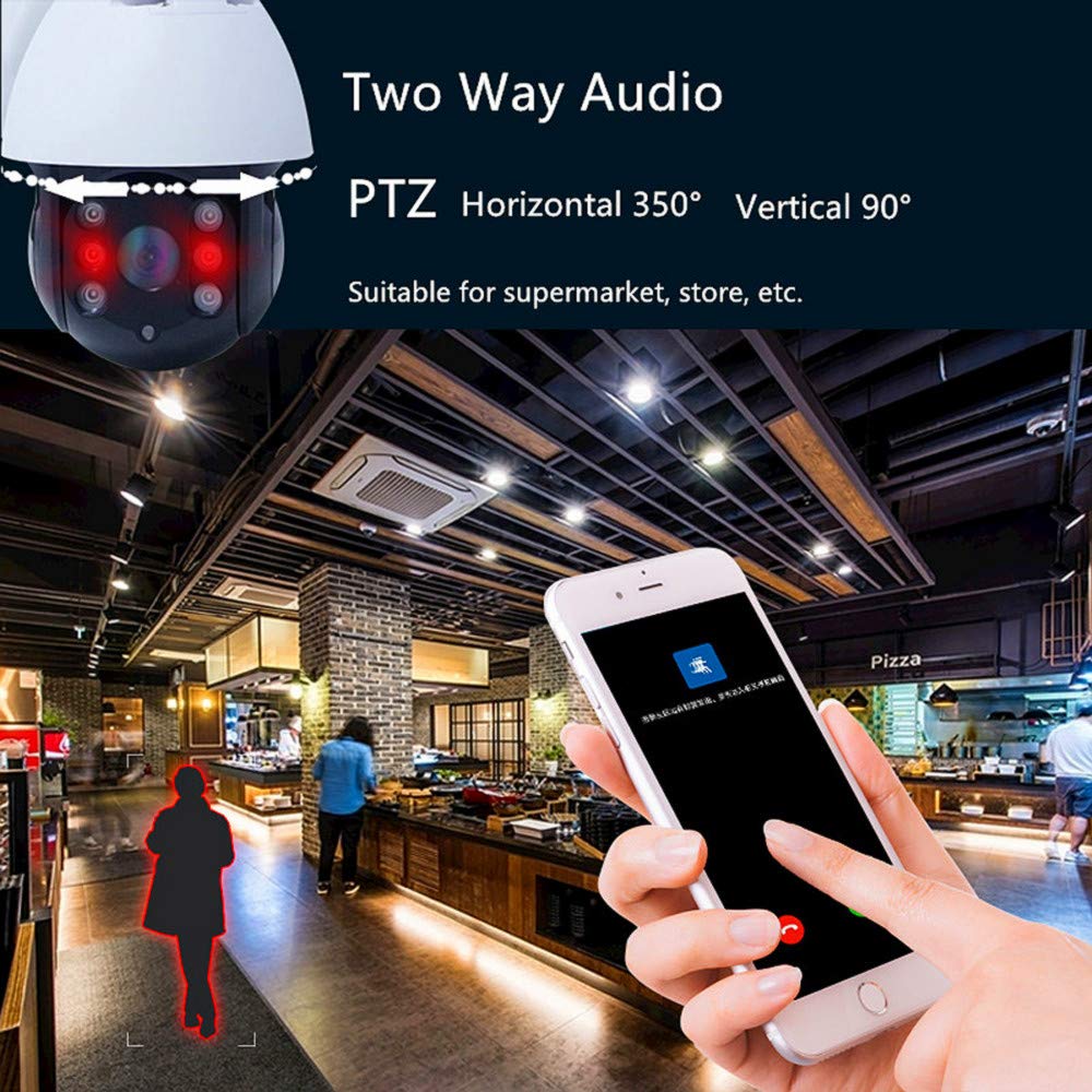 Telecamera Wifi Ptz 1080p, Impermeabile Ip66, Rilevamento Del Movimento Citofono Bidirezionale Visione Notturna 90512956