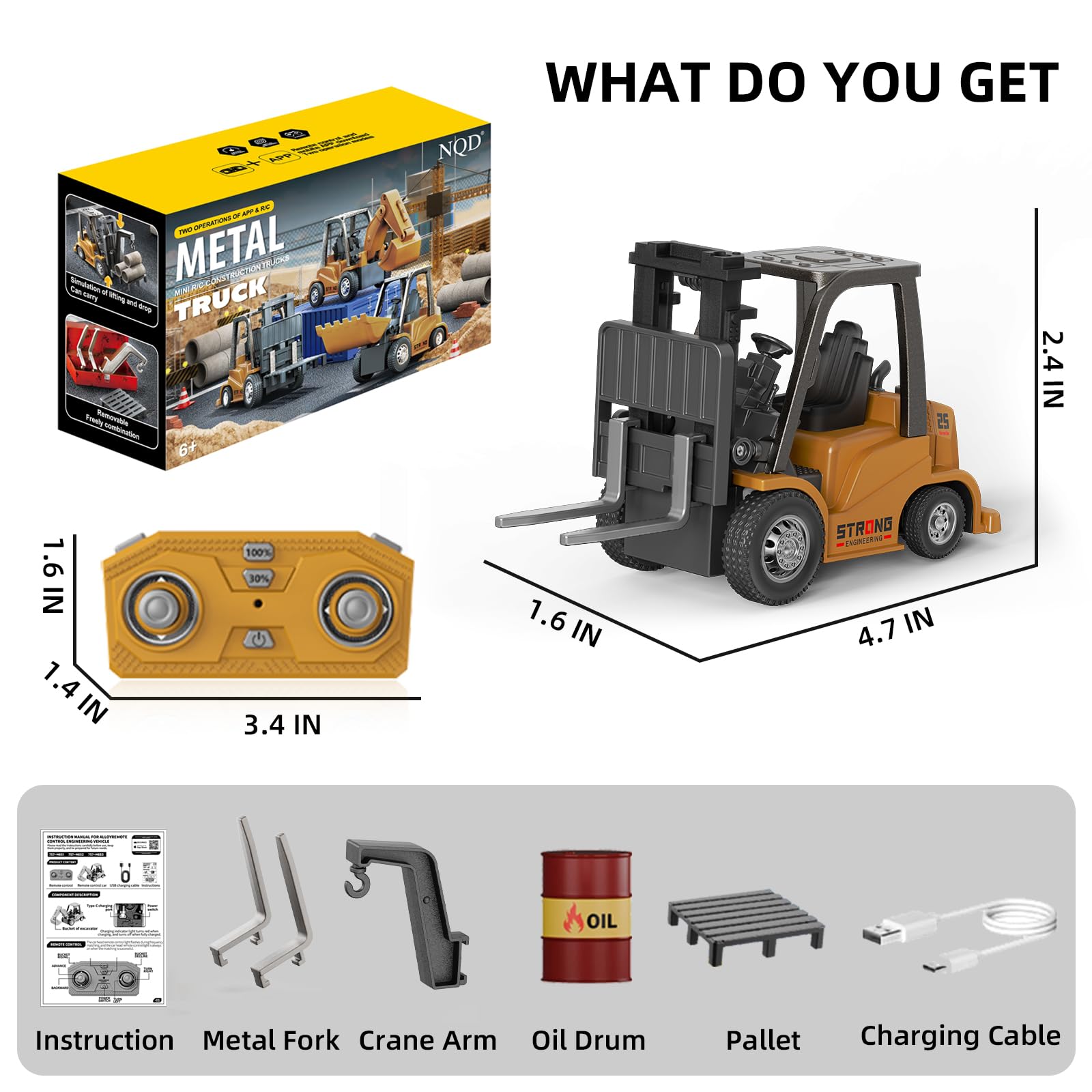 Amazon.com: cxjoigxi Mini RC Forklift, 1/64 Forklift Truck Toys