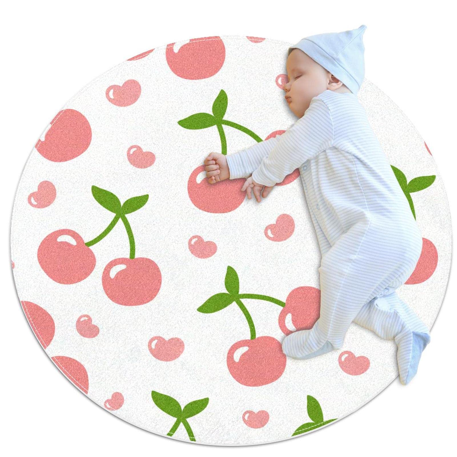 Tapis de salle de bain cerises pour chambre d'enfant et douceur