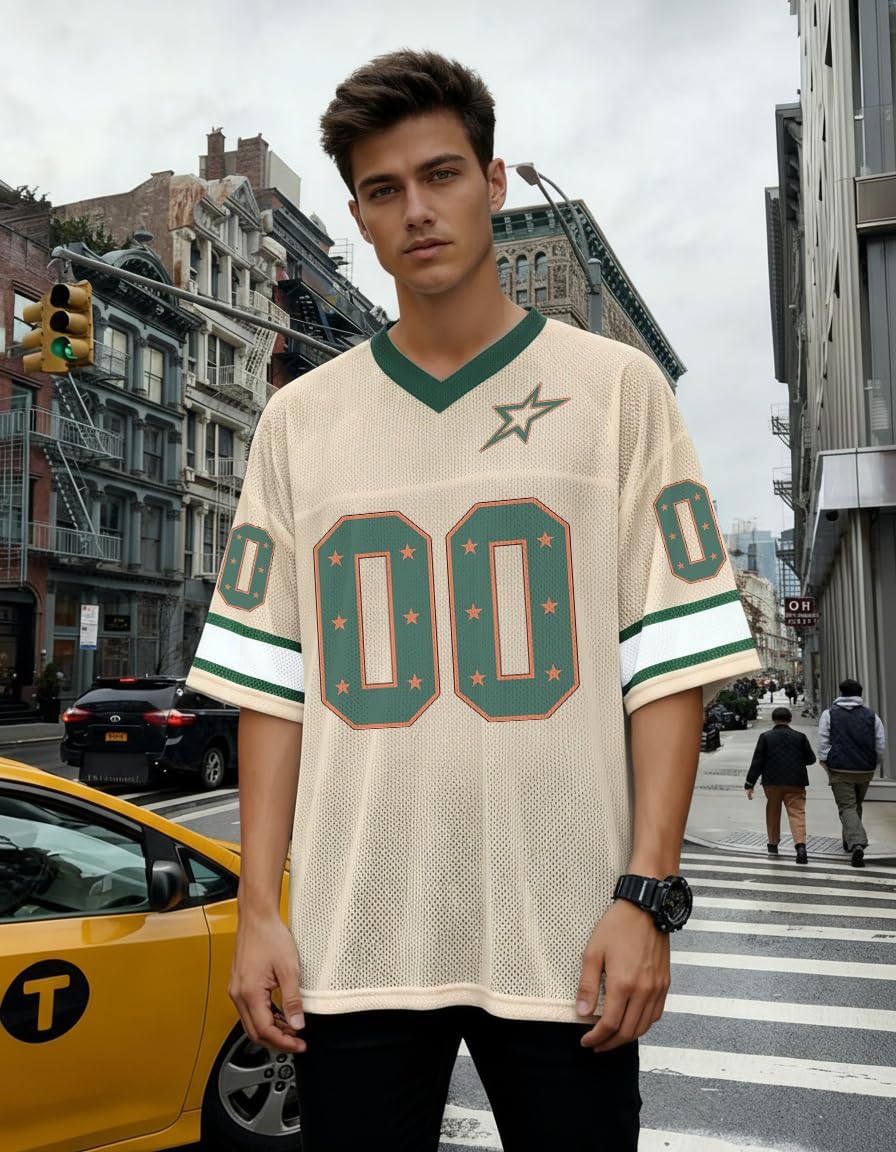 Jersey Shirts for Men Oversized Number Graphic Tees V Neck Y2k Jersey Vintage Streetwear Short Sleeves Tops - Image 4