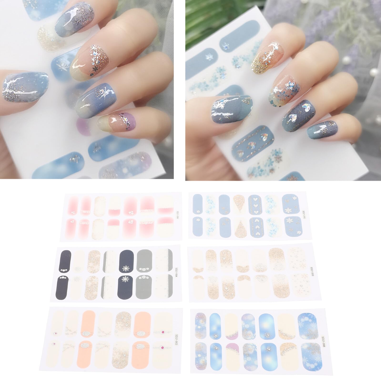 5 Set Adesivi Per Unghie Autoadesivi Con Delicati Per Nail Art Facili Applicare Adatti Per E Te Decorazioni Per Unghie Eleganti E Uniche 6 Fogli*5