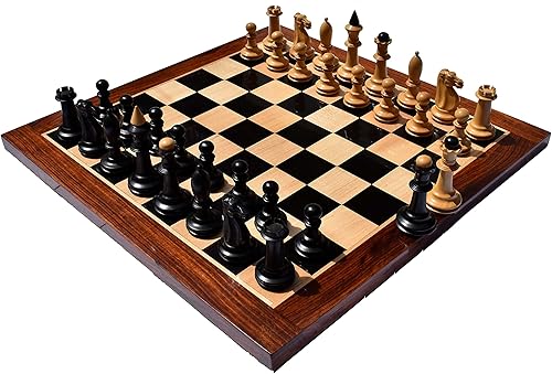 Miniatura 9 de The Chess Empire - Serie Soviética Shkolnik Juego de ajedrez completo de lujo de boj y ebonizado 3.5" King piezas de ajedrez de madera con tablero