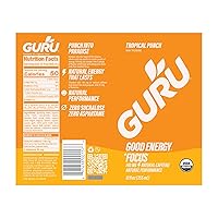 Vista 10 de GURU Tropical Punch - Bebidas energéticas orgánicas, bebida energética limpia con cafeína natural a base de plantas de té verde + enfoque con L