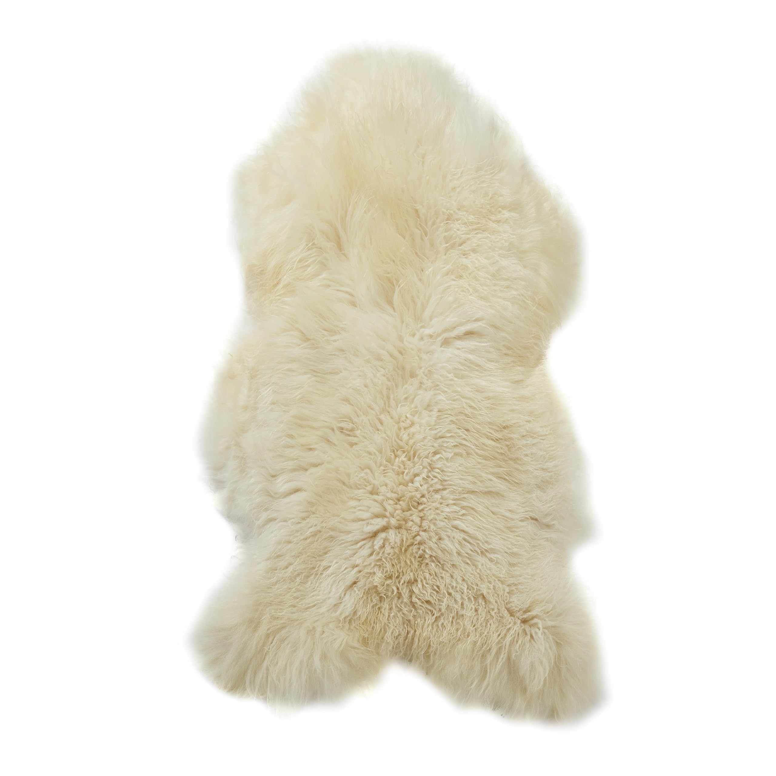 Simply Sheepskin Icelandic Rug - Curly Ivory White Genuine Iceland Sheepskin - Ultra Soft Wool Bedside Rug, Machine Washable - Perfect for Any Room, (90-100 x 60cm)