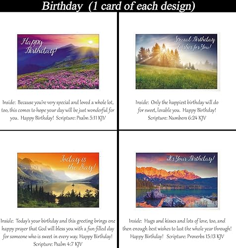 Miniatura 6 de KJV Cumpleaños (sin tarjetas repetidas) 24 tarjetas de felicitación cristianasreligiosas #1 Surtido  King James Scripture en cada tarjeta