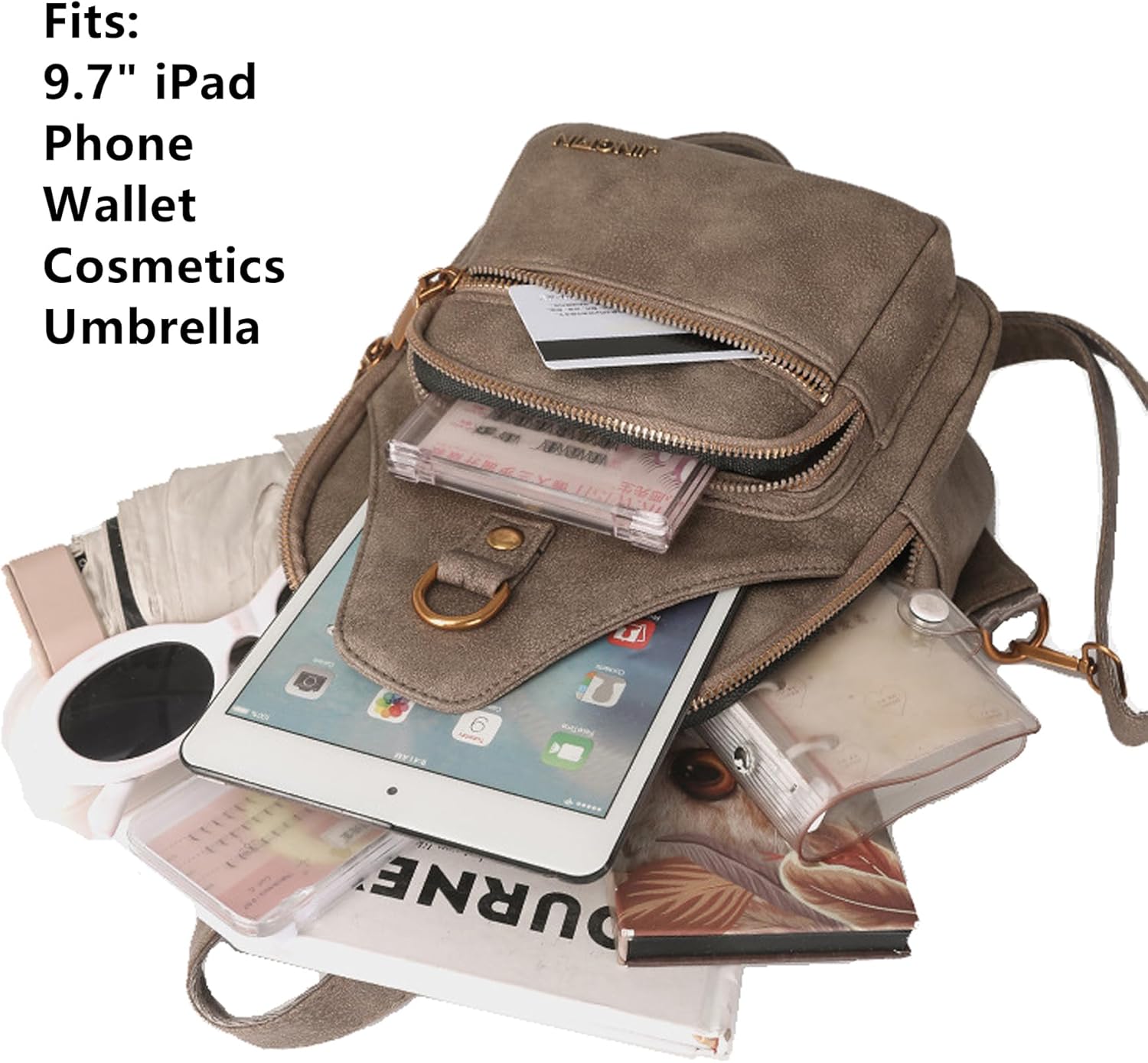 O-TBOST Convertible Sling Bag for Women Fashion Backpack Purse Faux Leather Crossbody Bag Travel Casual Daypack (Coffee) - Image 5