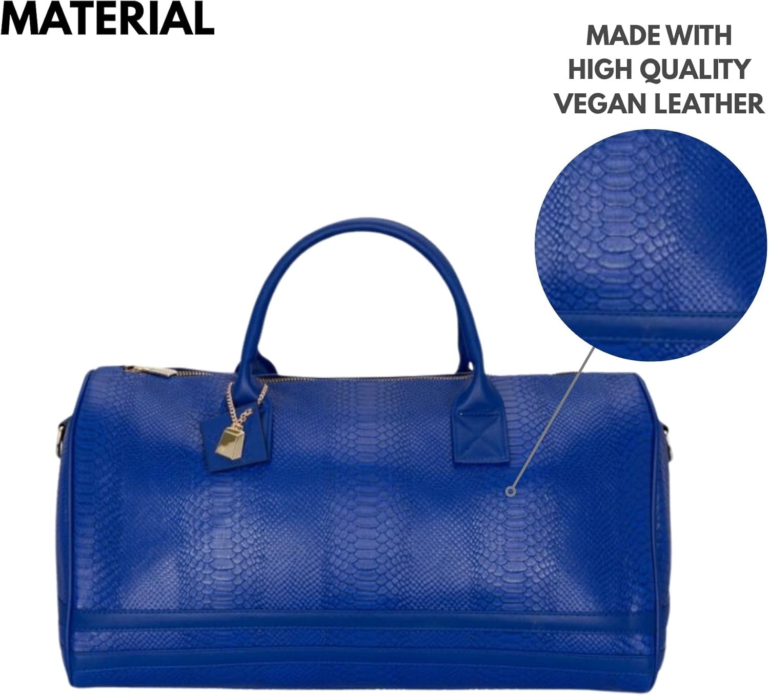 Tote&Carry Apollo 2 Duffle Bag for Travel Women & Men, TSA Approved Carry On Duffel Bag, Premium Vegan Leather w/Gold Hardware, Durable Weekender Luggage for Gym, Sports, Overnight & All-Purpose Use