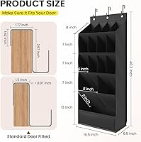 Vista 5 de Over the Door Shoe Rack with Large Deep Pockets, Door Shoes Organizer for Closet, Hanging Boots Shoe Rack, Behind the Door Narrow Shoe Holder