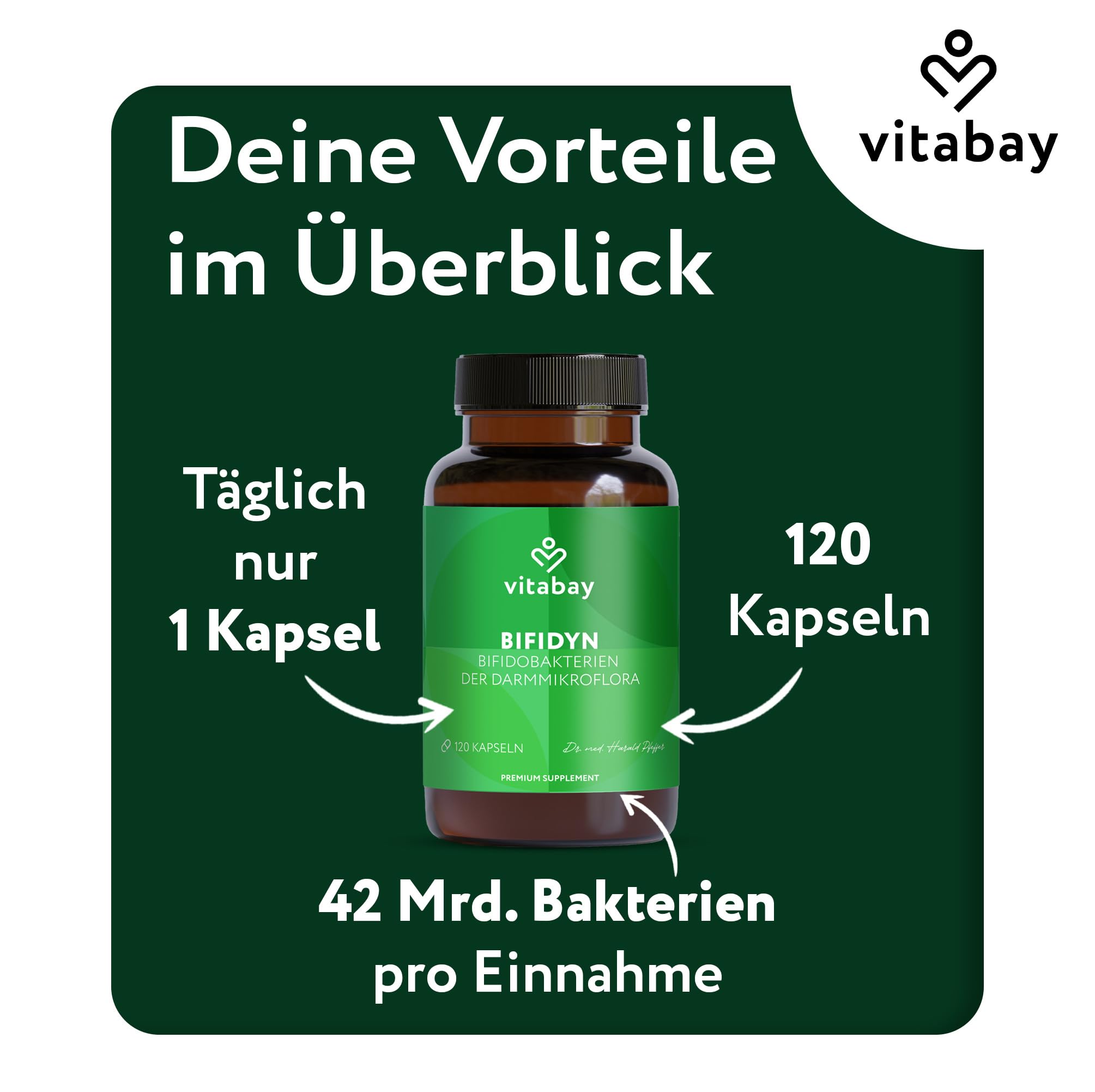 Vitabay Bifidyn – Bifidobakterien-Kulturen – 360 vegane Kapseln (3er Set)