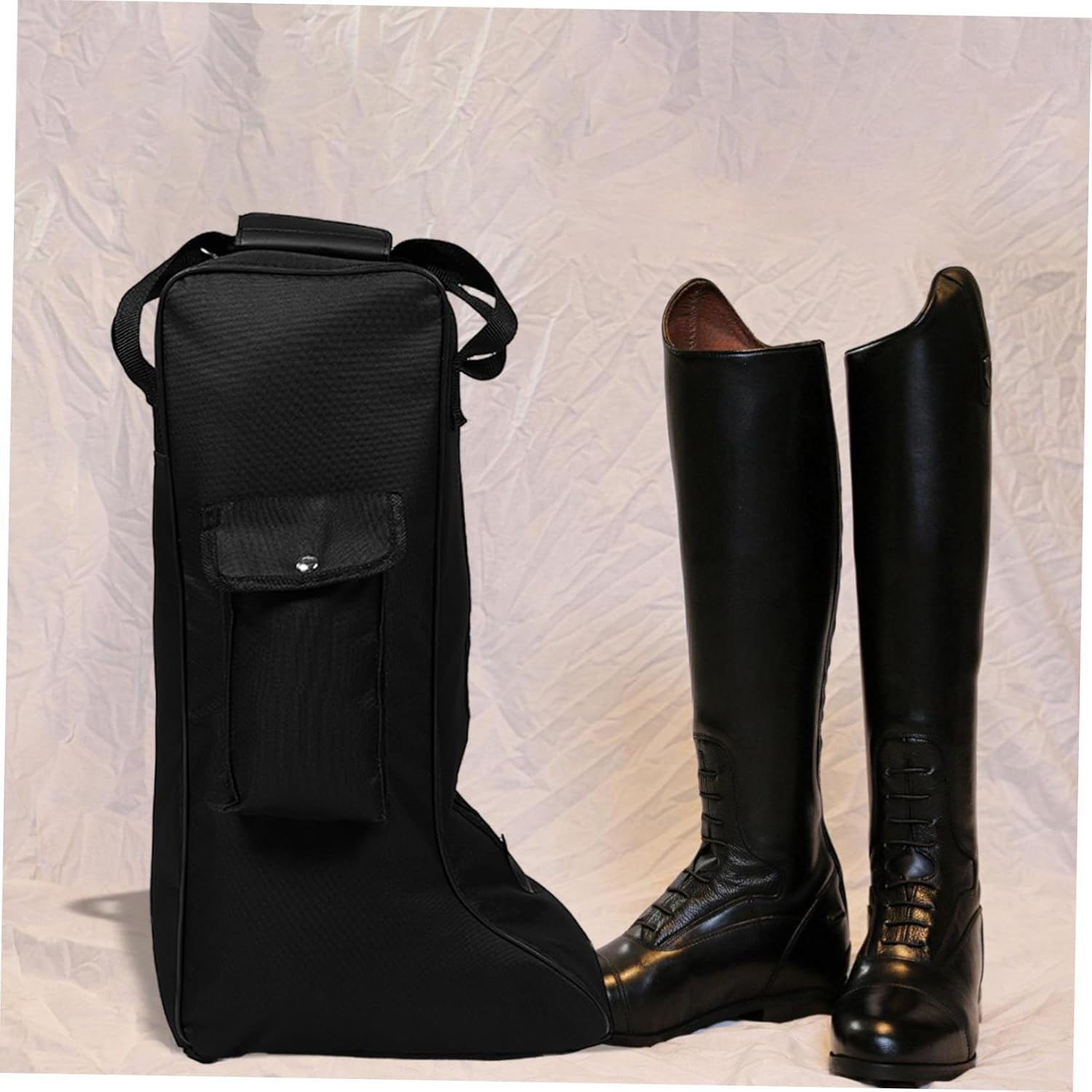 Oxford Cloth Boot Storage Bag for Horse Riding Multifunctional Tall Boot Carrier with Front Pocket Design for Equestrian Activities and Outdoor Adventures