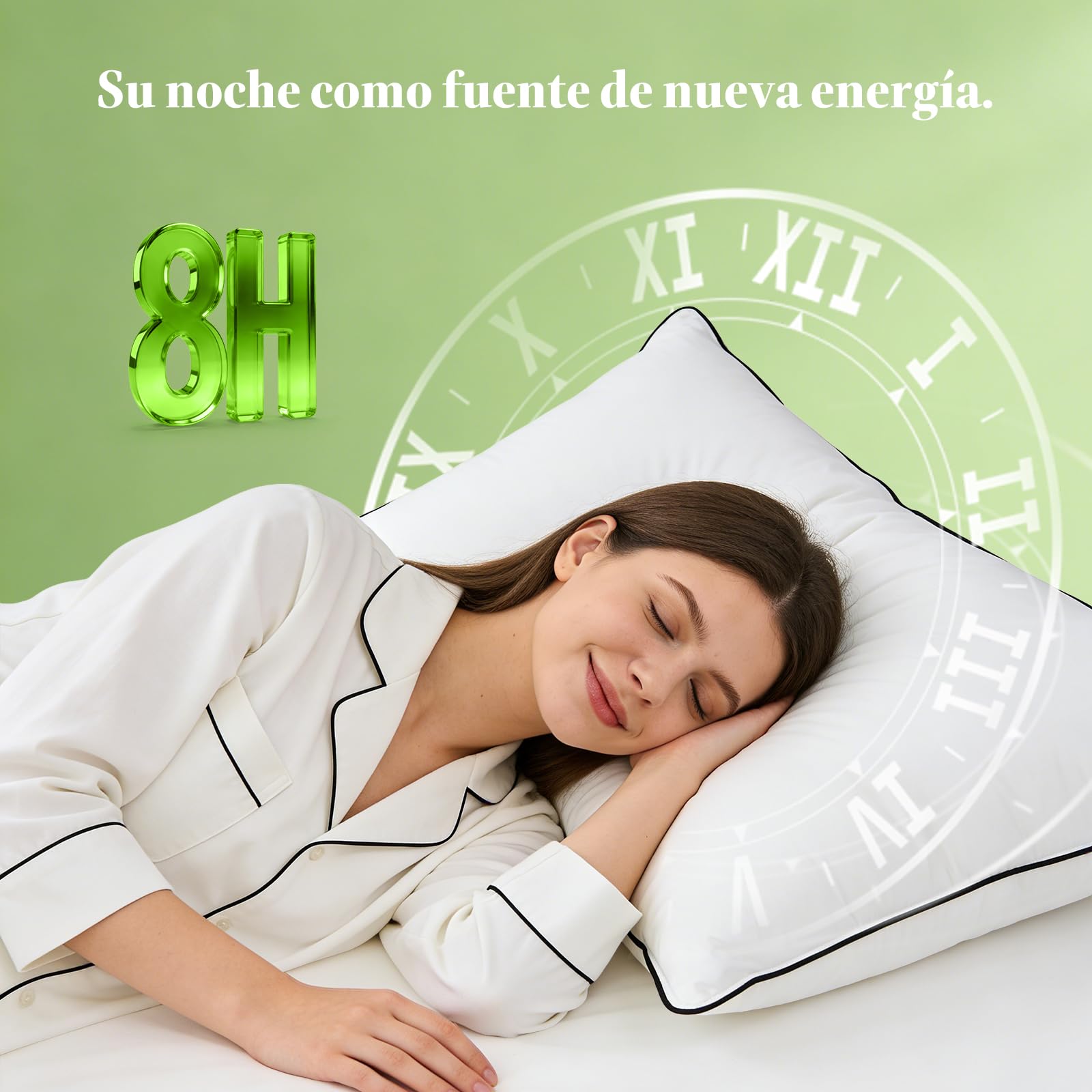 APSMILE - Almohada Plumas de Ganso 50x75 | Exterior: 90% Blanco Plumón | Interior: Mezcla de Plumas | Funda de Pillows: 100% Algodón Orgánico | Máximo Confort y Suaves| Pack de 2 Unidades