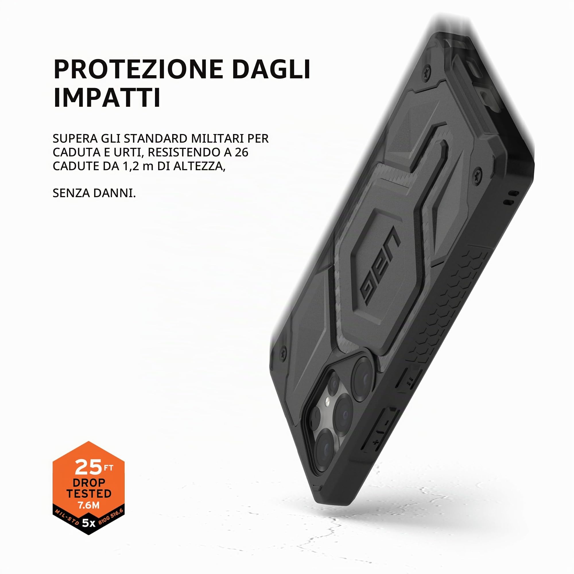 URBAN ARMOR GEAR - UAG - Custodia protettiva per Samsung Galaxy S25 Ultra da 6,9", compatibile con ricarica magnetica, robusta custodia protettiva in fibra di carbonio