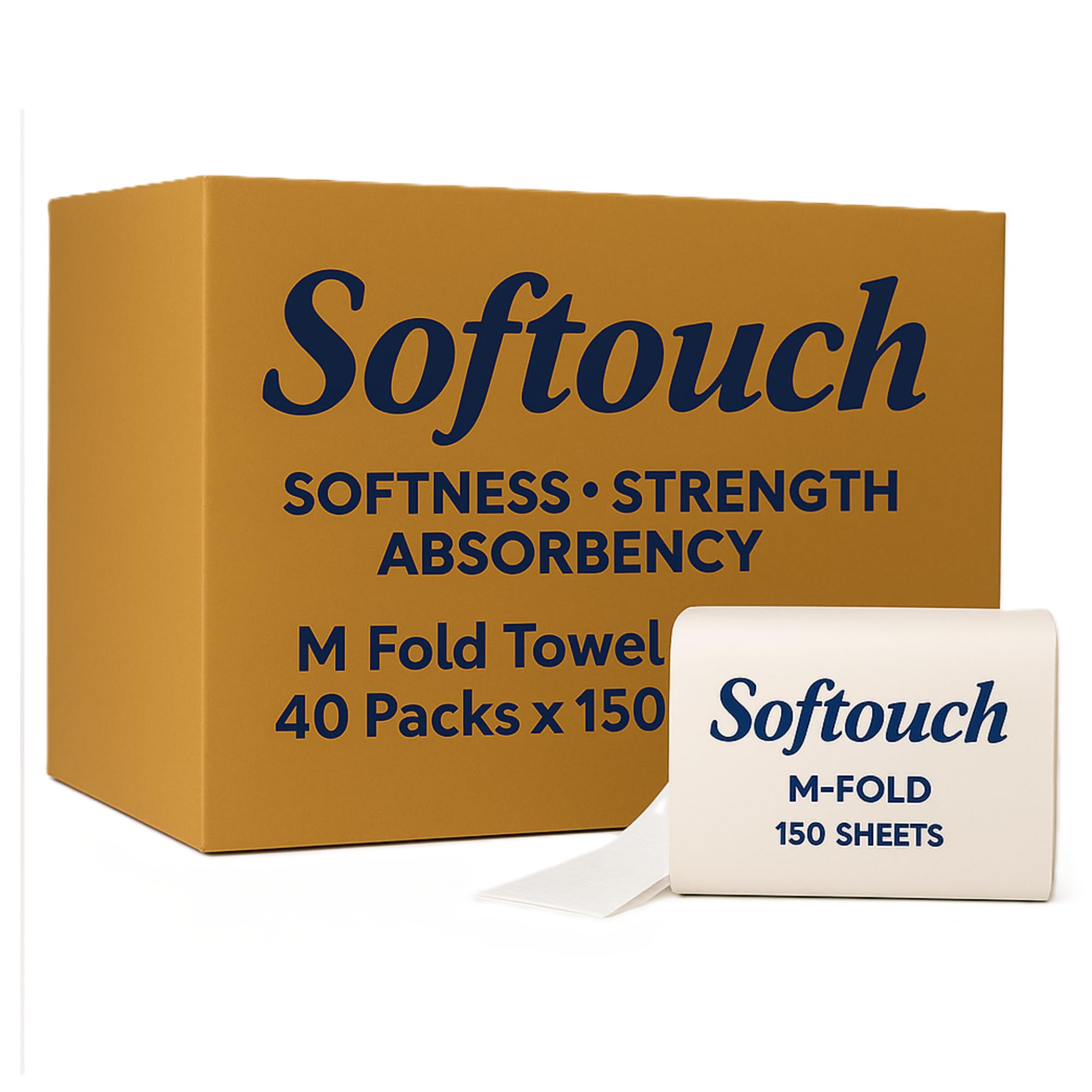 Softouch Multi Fold Hand Towel - M Fold Towel - 40 Packs x 150 Sheets - White Folded Towel Sheets 21 cm X 20 cm (6000 Total)-image-8