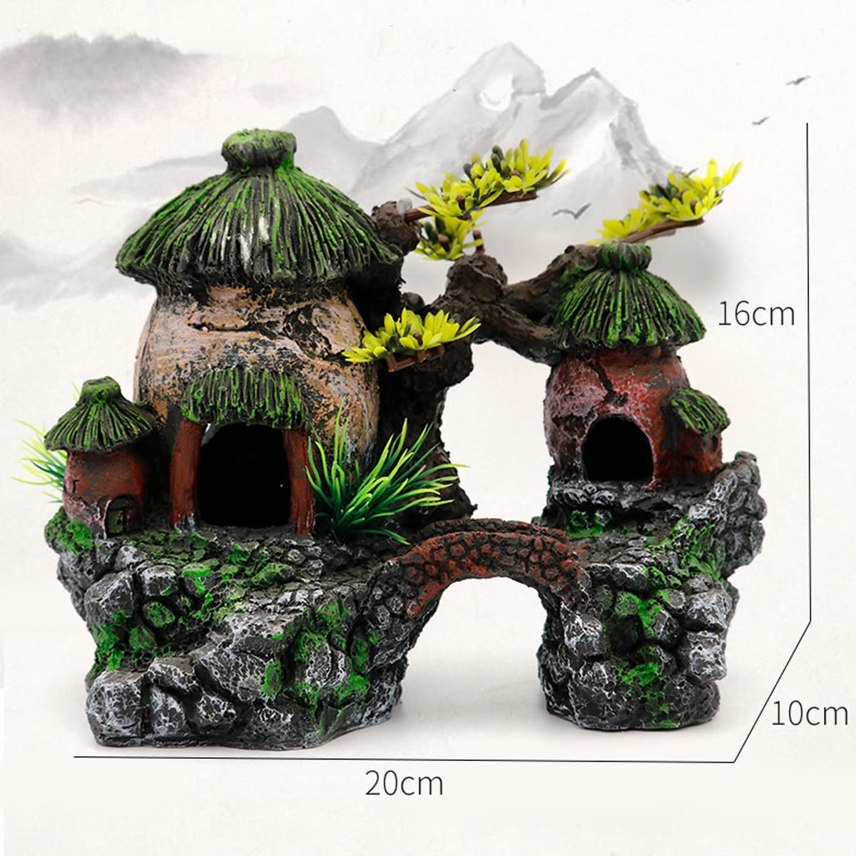 Decorazione per Acquario, Decorazioni per Acquari per Ornamenti in Resina di Pesci Piccoli E Medi d'Acqua Dolce d'Acqua Salata,20 * 10 * 16cm