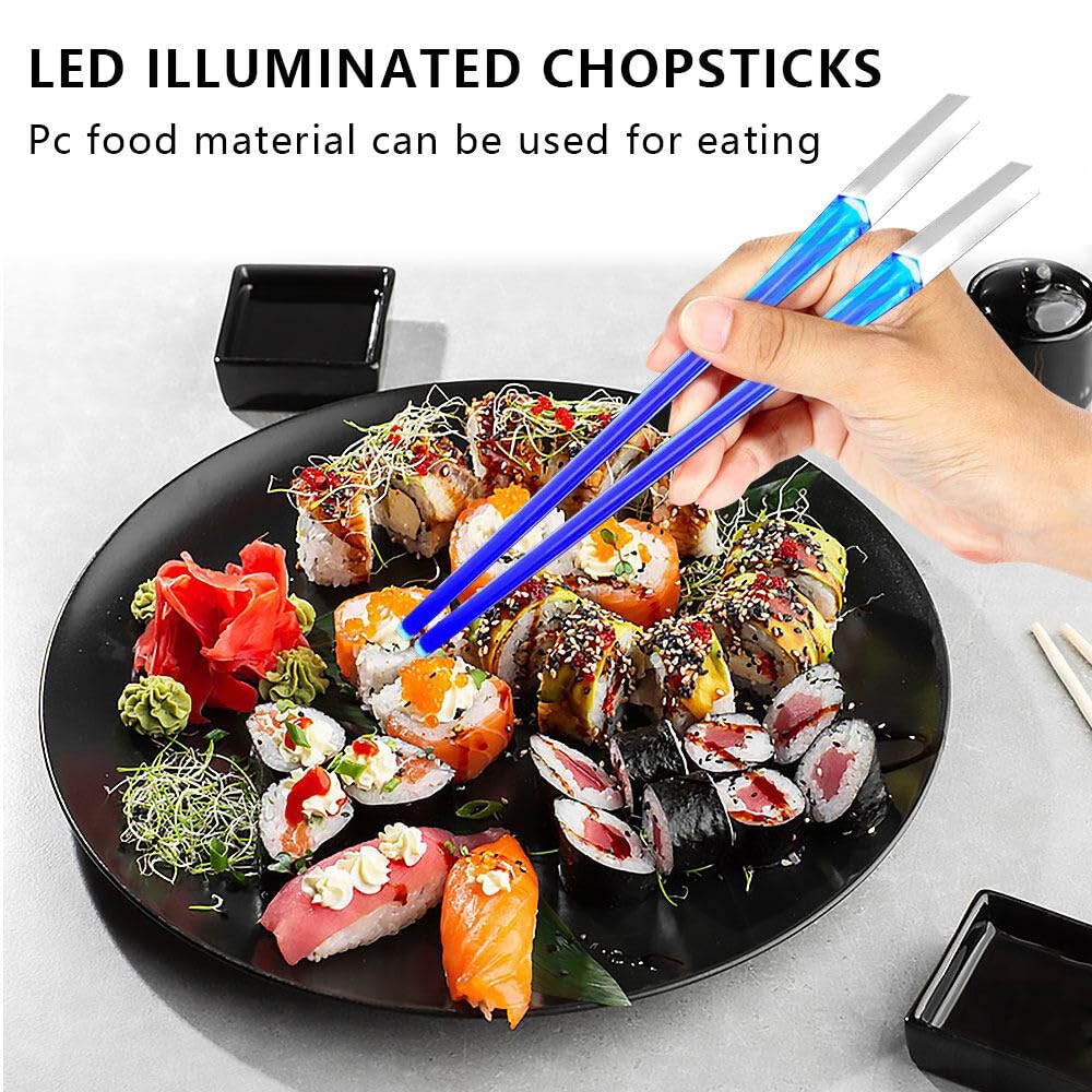 Bacchette Sushi Led Luminose 2 Paia - Con Effetto Spada Laser, Riutilizzabili E Lavabili - Foto 3