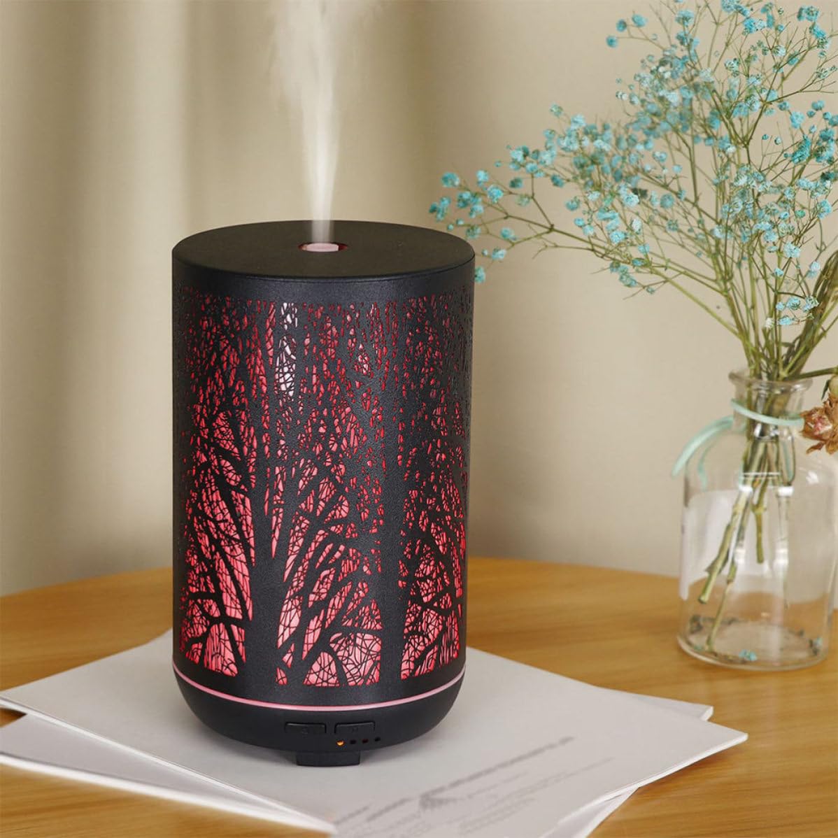 Diffusore di Aromaterapia Creativo da 300ml in Ferro Nero | Abs e Pp, Funzionamento Silenzioso Funzione Timer, 415g, per Hotel e Sale Yoga