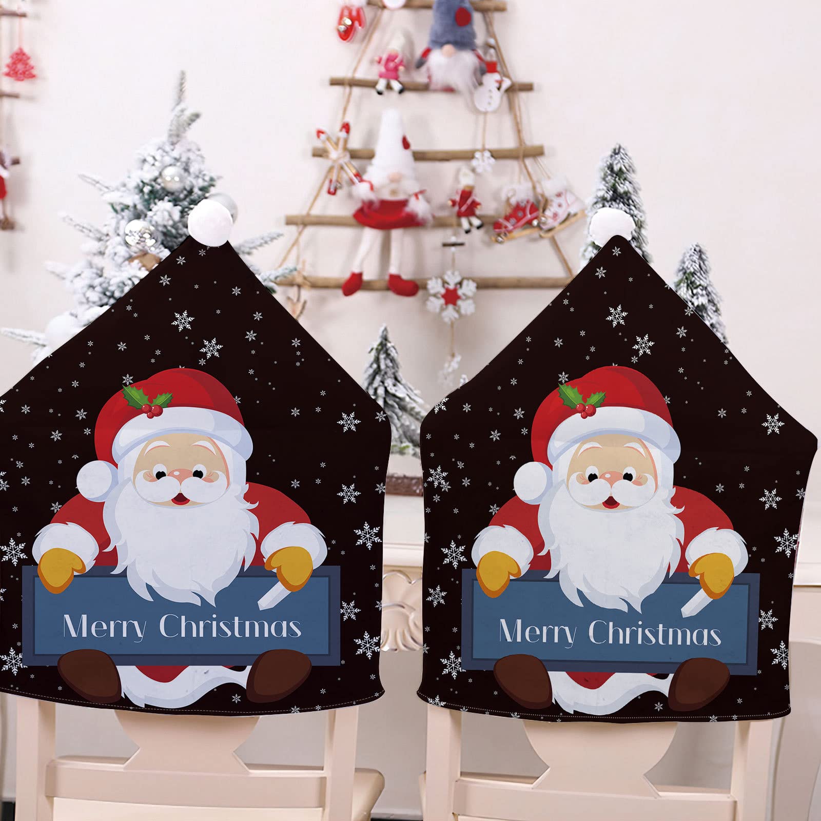 Daity Stuhlhussen Weihnachten 6 Stück Weihnachts Stuhlhussen 60x50cm Leinen Weihnachtsrentier Stuhlbezug Deko Set Weihnachten Stuhlrückenbezüge Für Restaurants, Küchen, Partys, Festivals