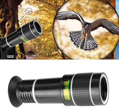 Telephone Zoom Lens 20x Cell Phone Telephoto Lens High Definition External Camera Lens Zoom and Focus Phone Lens Set 20X Cell Phone Camera HD Telescope Lens Kit | Portable Zoom Lens with Universal Phone Clip for Most Smartphones, 50? 200 meters shooting range
