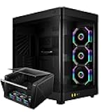 GAMDIAS NESO P1 PRO Gaming EATX Full Tower Computer PC Case, Dual Chamber, 2 Way Setup, Panoramic Display Side Tempered Glass, Touch-Open Swing Door, Spacious Cable Management, 3X P2 Fan w/Hub, Black