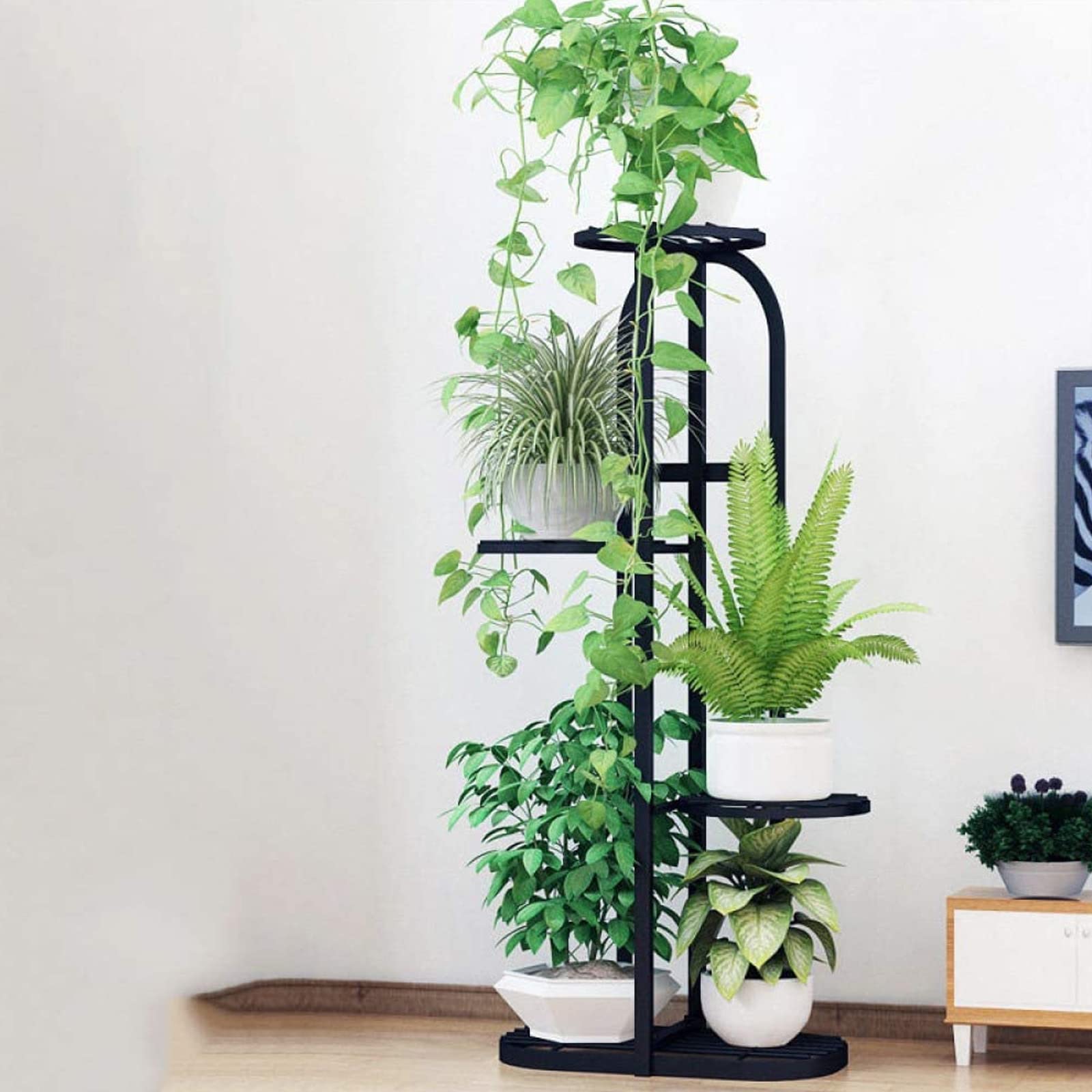 YUANCHUTOP 4/5/6/7/8 Tier Metal Plant Stand, Flower Stand Multiple Flower Pot Holder Shelves Planter Rack Storage Organizer Display Metal Pot Rack, Display Shelf for Home, Balcony,White,8floors