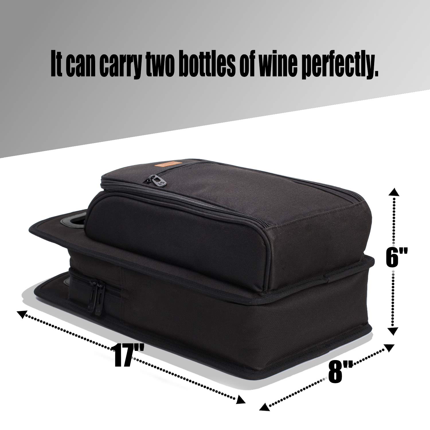 ALLCAMP OUTDOOR GEAR Bolsa de Viaje para Vino, Bolsa térmica con Aislamiento para Vino, 2 Botellas de Vino, Dos Juegos de vajilla para Picnic