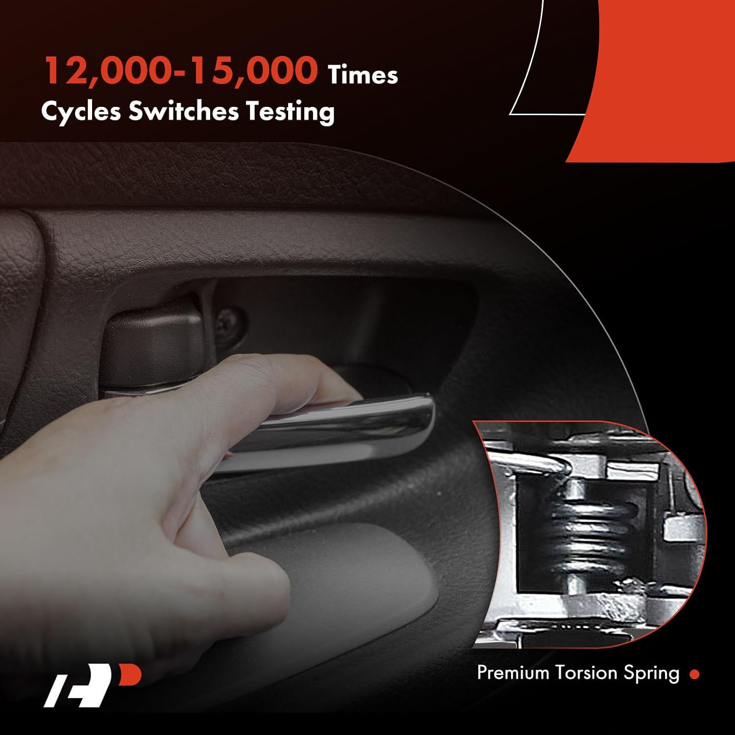 A-Premium Front Left Driver Side Interior Door Handle Compatible with Hyundai Santa Fe 2013-2019, Santa Fe Sport 2013-2018, Santa Fe XL 2013-2019, Silver Handle and Knob, Replace# 826102W000SDH