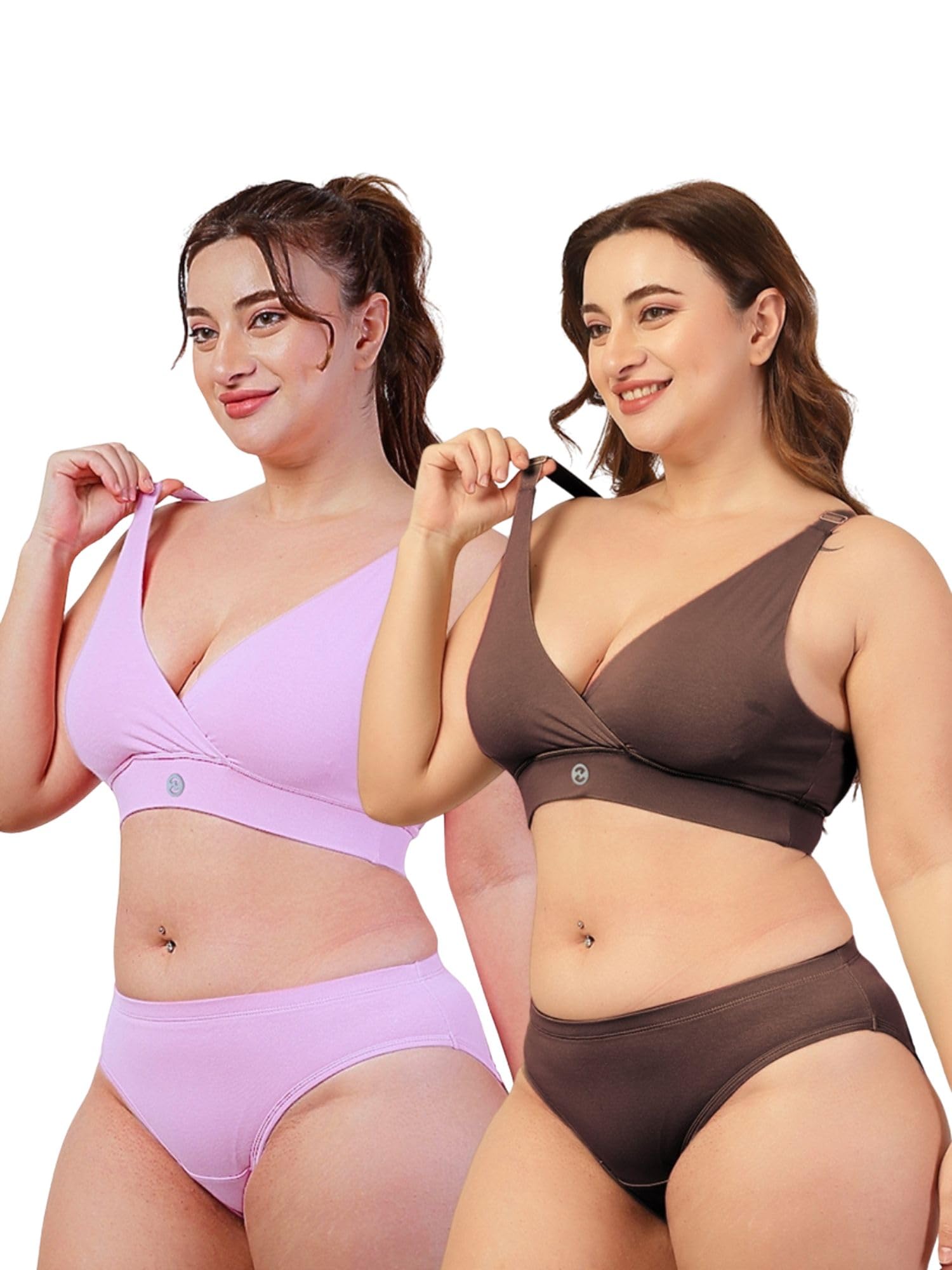 zelena Cotton Maternity Adjustable Strap Bra for Women Feeding Pack of 2 | Breast Feeding Bra for Women | Heavy Bust Maternity Bras for Pregnancy | Soft & Stretchable Nursing Bras-picture-5