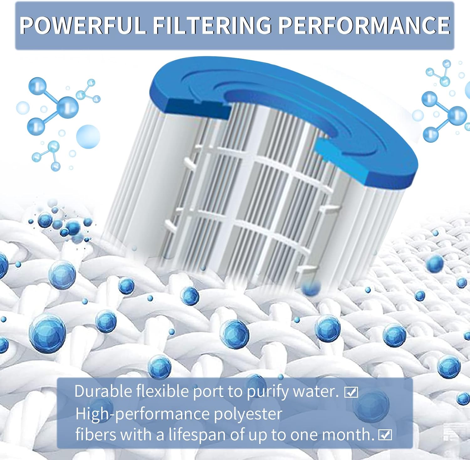 Hrozny Type I Pool Filter Cartridge,Pool Filter Cartridge Size 1 for 58093,for Summer Waves 300/330 Gal/h Filter Pumps(8 Pack)
