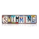 Vintage Sport Metal Tin Signs Swimming Street Signs Man cave Home Room Bar Wall Decor 16 x 4 Inches