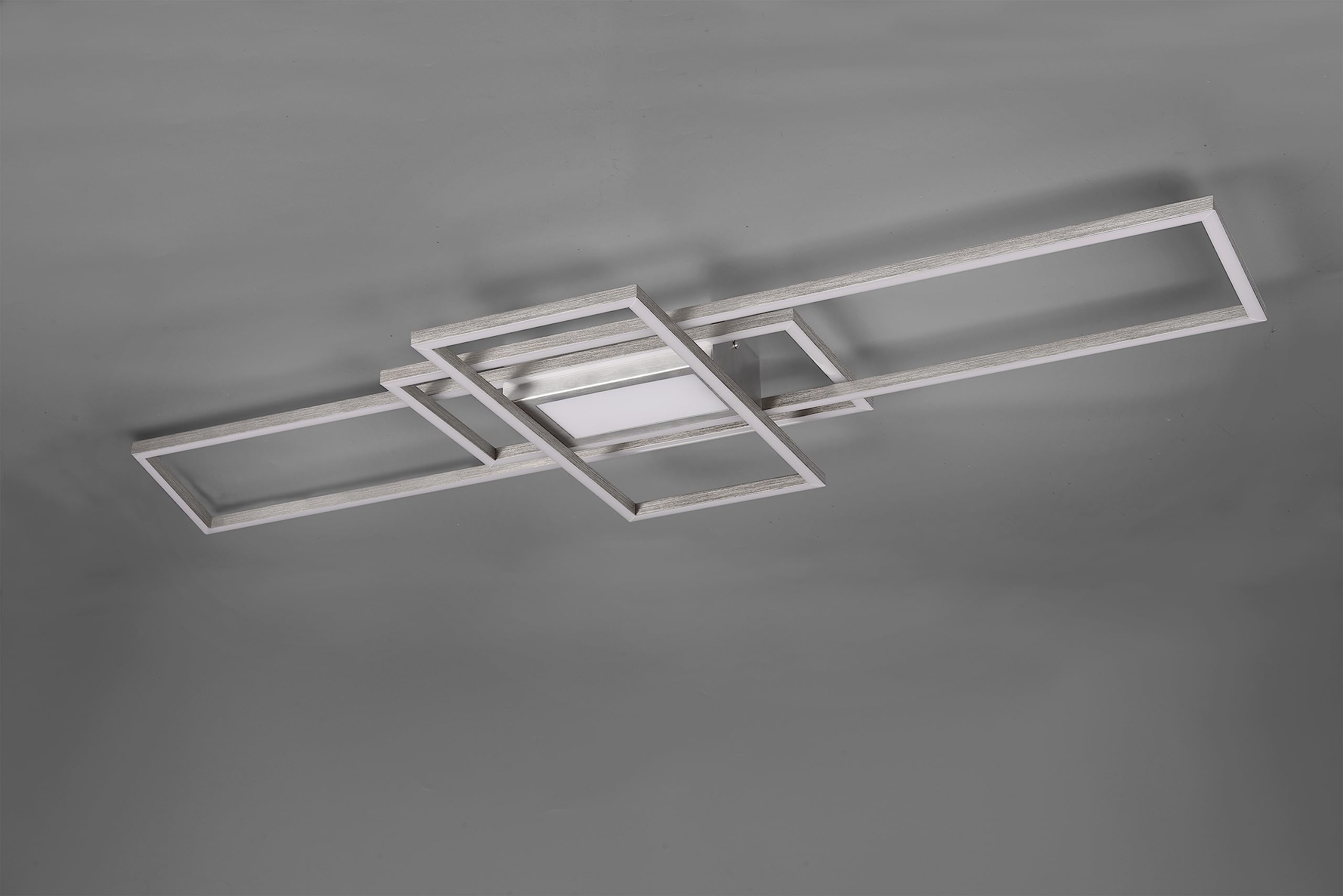 Trio Leuchten LED Deckenleuchte Irvine 620010407, Metall Nickel matt, inkl. 60 Watt LED, Fernbedienung, Dimmer, Nachtlicht