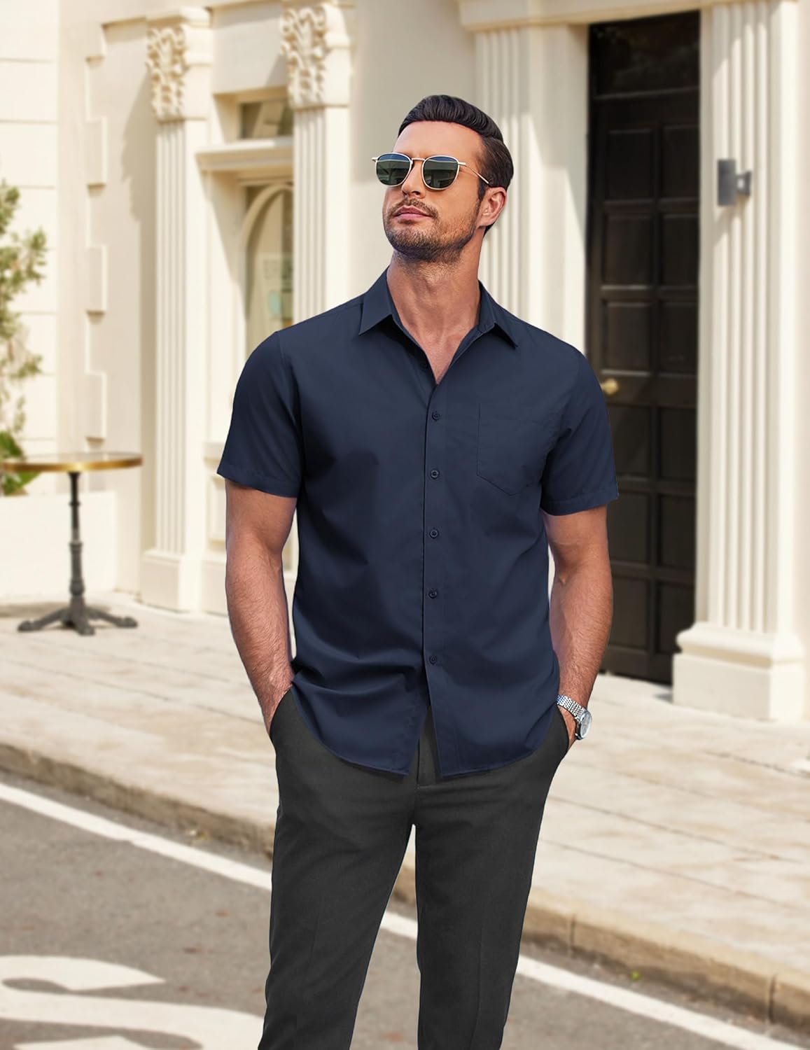 COOFANDY Camisa social masculina casual, de manga curta, negócios, casual, sem rugas, com bolsos em promoção! Veja a oferta e mais achadinhos de Camisas 5 Hoje é o melhor dia para comprar COOFANDY Camisa social masculina casual, de manga curta, negócios, casual, sem rugas, com bolsos com aquele preço maroto! Promoção! Aproveite a oferta! 5