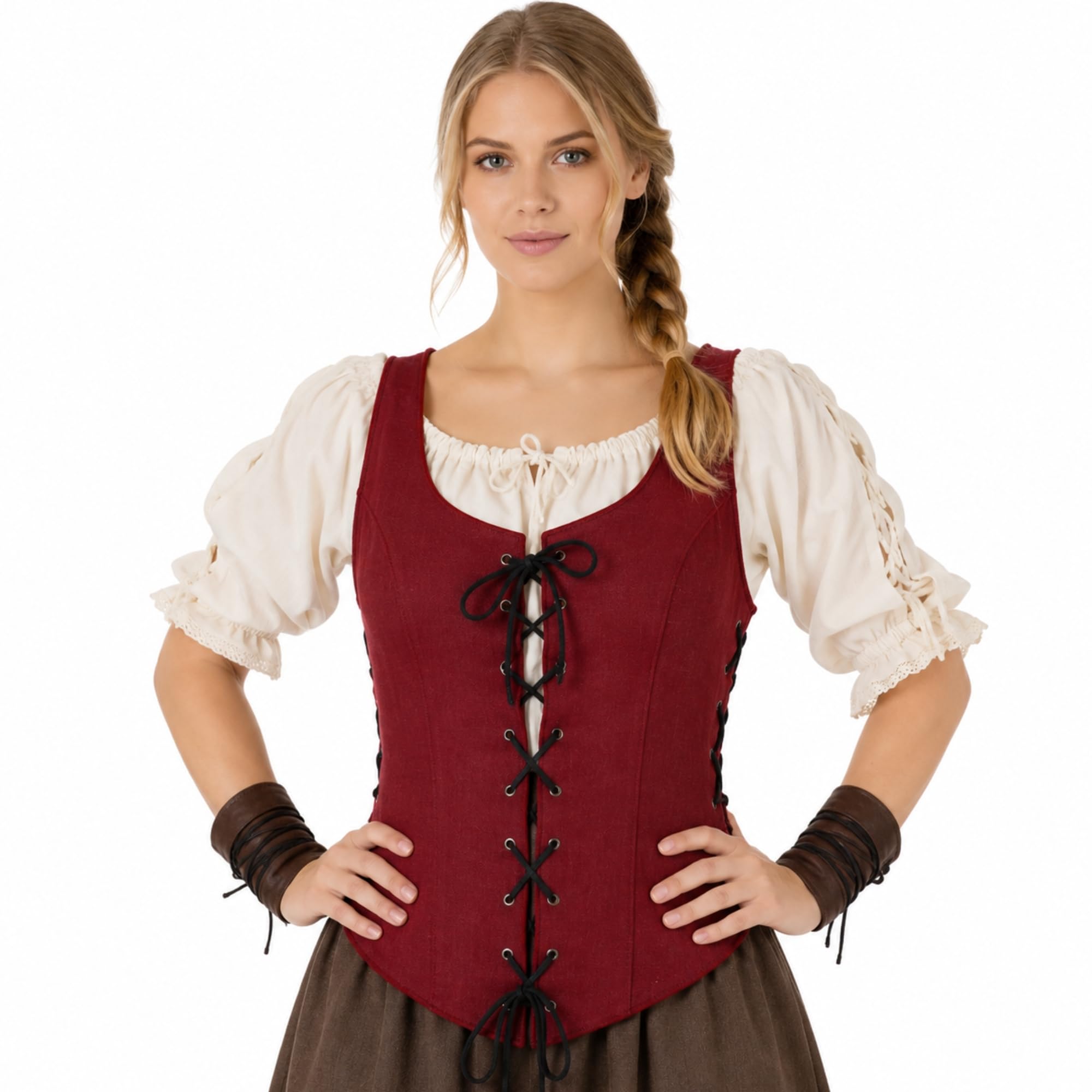 RAWBLADE Emma Medieval Corset for Women, Renaissance Lace-Up Bodice, Fantasy Costume Corset for LARP, Ren Faire, Cosplay, Historical Reenactment, Made in Europe