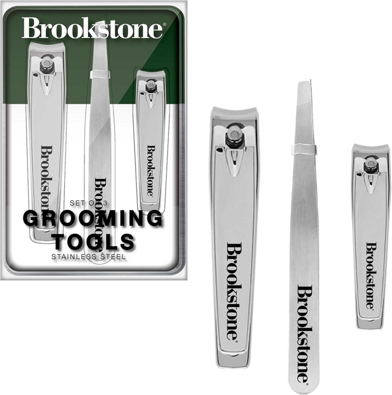 Brookstone Nail Clippers Set – Premium Stainless Steel Nail Clipper and Nail Cutter with Non-Slip Grip, Includes Case and Tweezer, Two Nail Clippers for Precision Grooming (Silver) Brookstone Nail Clippers Set – Premium Stainless Steel Nail Clipper and Nail Cutter with Non-Slip Grip, Includes Case and Tweezer, Two Nail Clippers for Precision Grooming (Silver)