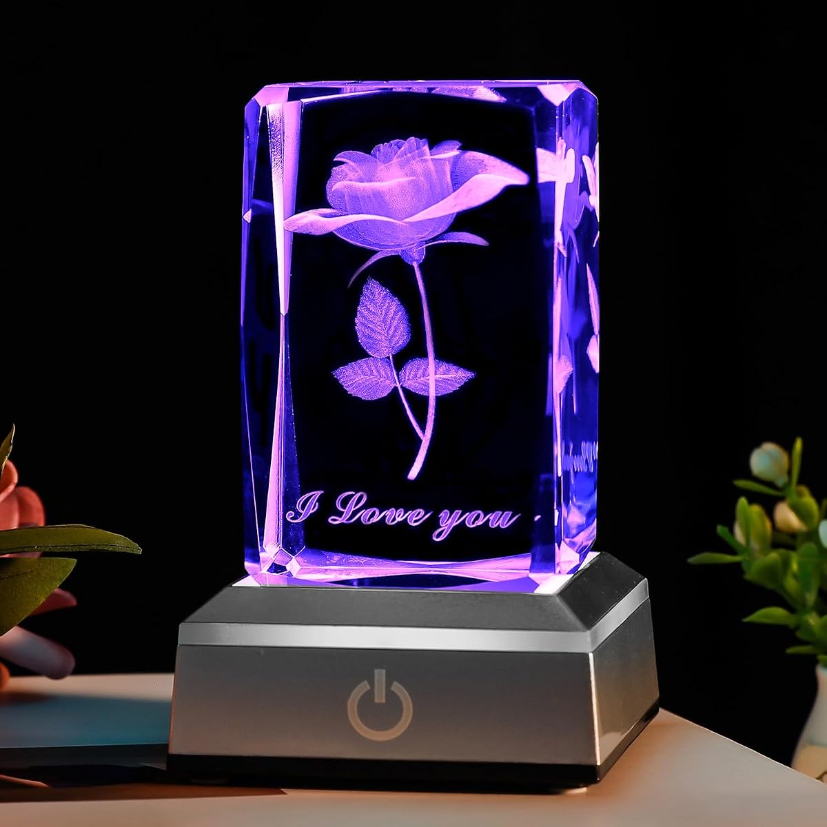 BAHUJIDA 3D Rose Crystal LED Lamp - Unique Gift for Mother's Day, Birthdays,
