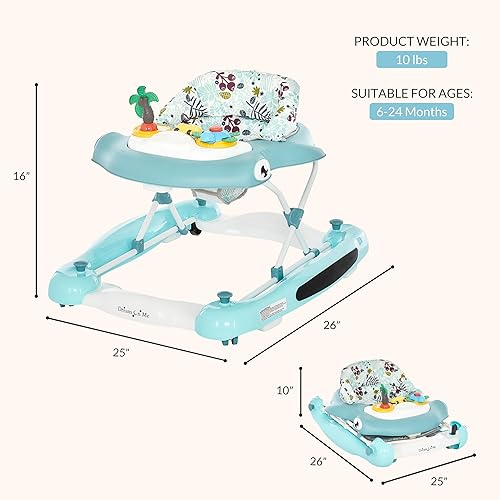 Miniatura 3 de Dream On Me Aloha Fun Activity - Caminante y balancín 2 en 1 en azul caminador fácil de convertir ajustes de altura ajustables de tres posiciones