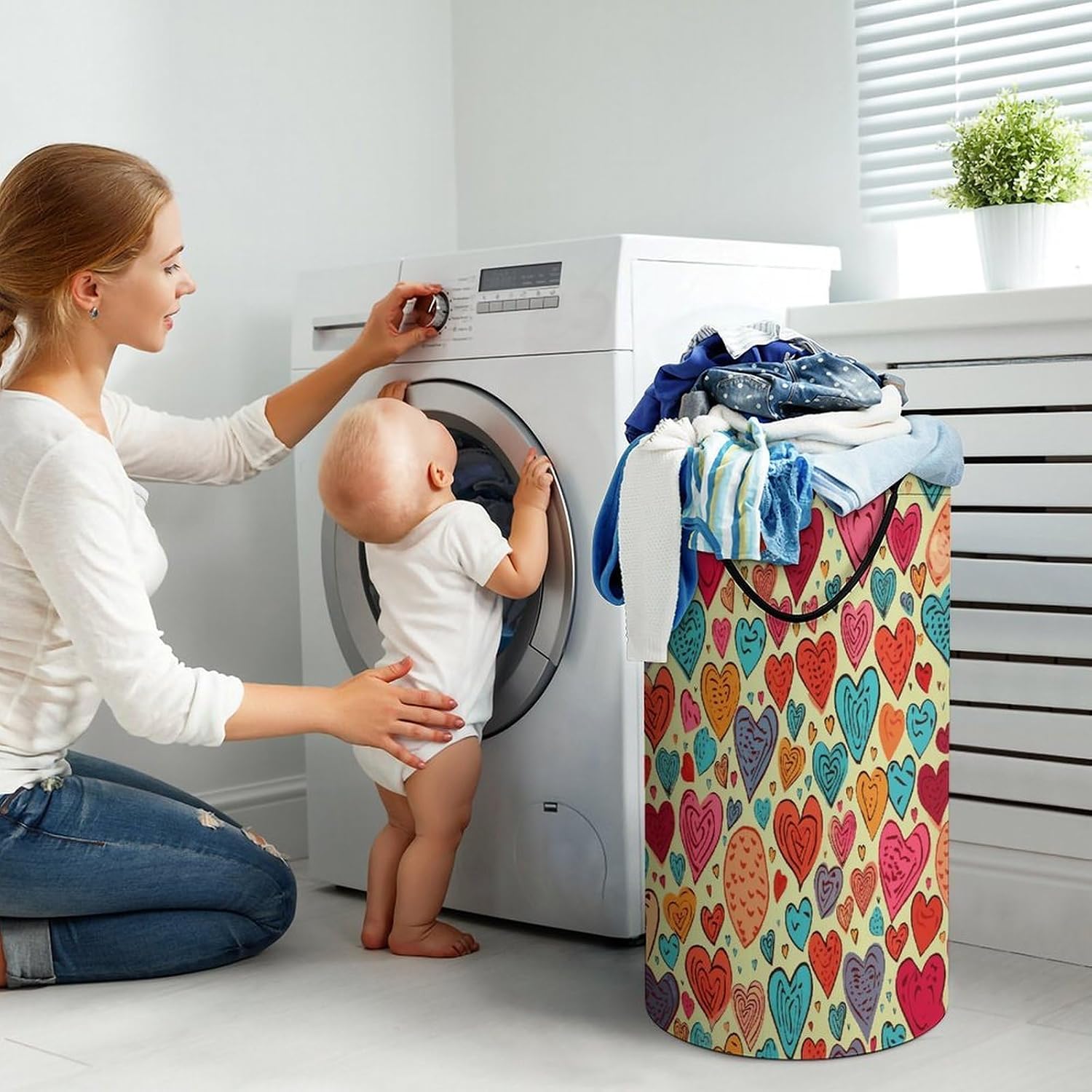 Dirty Clothes Basket Extra Large 110l Open Top Laundry Hamper With Portable Carry Handles, Foldable Waterproof Clothes Basket Spacious Laundry Bag For Bedroom Bathroom Laundry Room Dorm